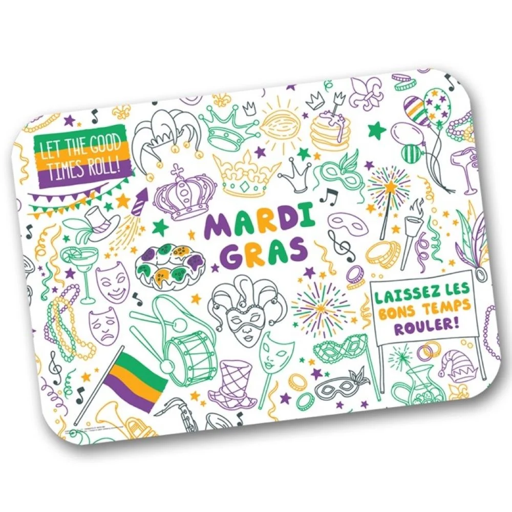 Placemats, 14 x 19 Inch, Paper, Mardi Gras,250 - 1 EACH