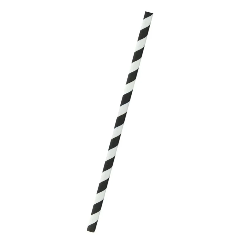 Straws, Smoothie, 7.75 Inch, Paper, White & Black Stripes, Unwrapped,6 - 500 COUNT