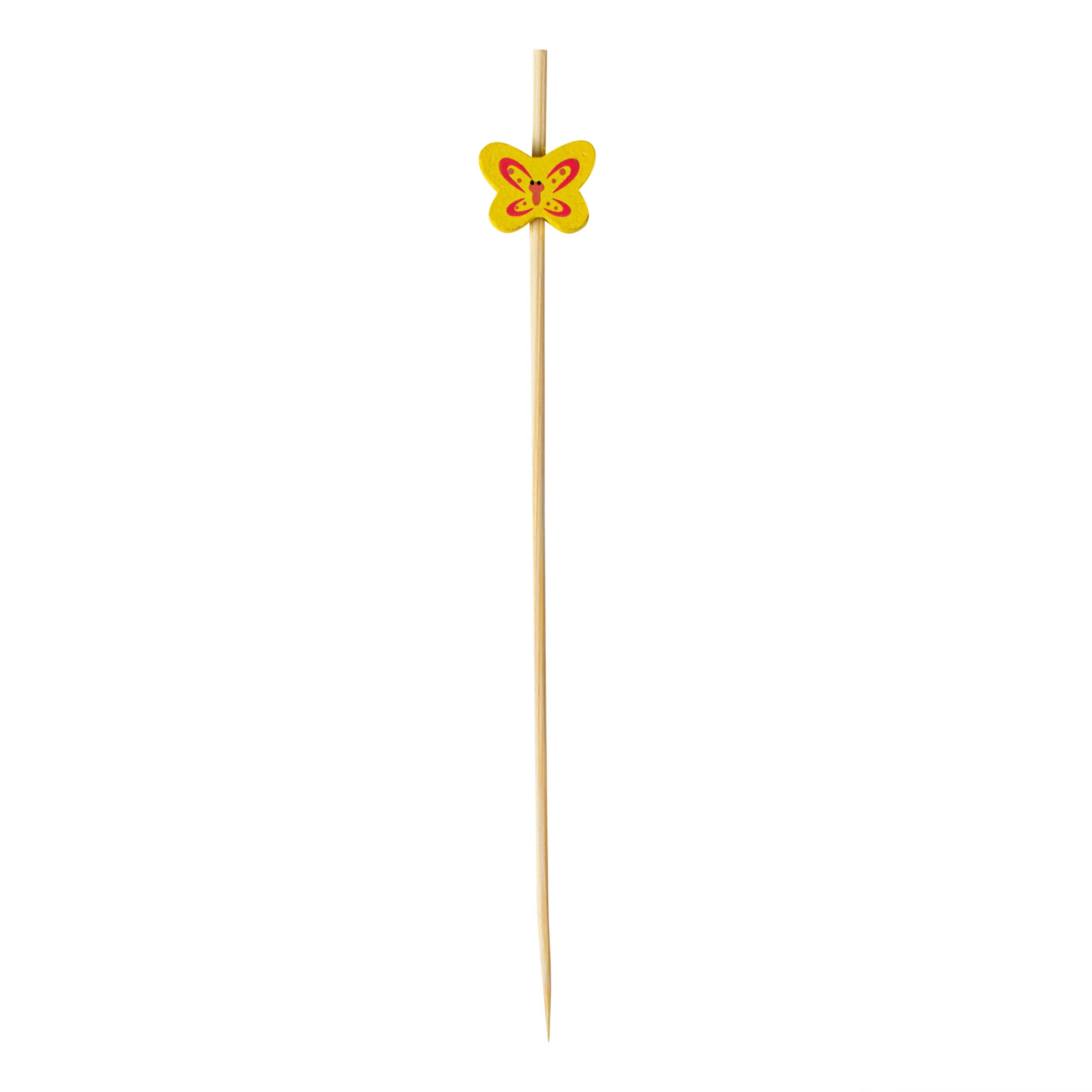 Skewers, 4.75 Inch, Bamboo, Yellow Butterfly,1000 - 1 EACH