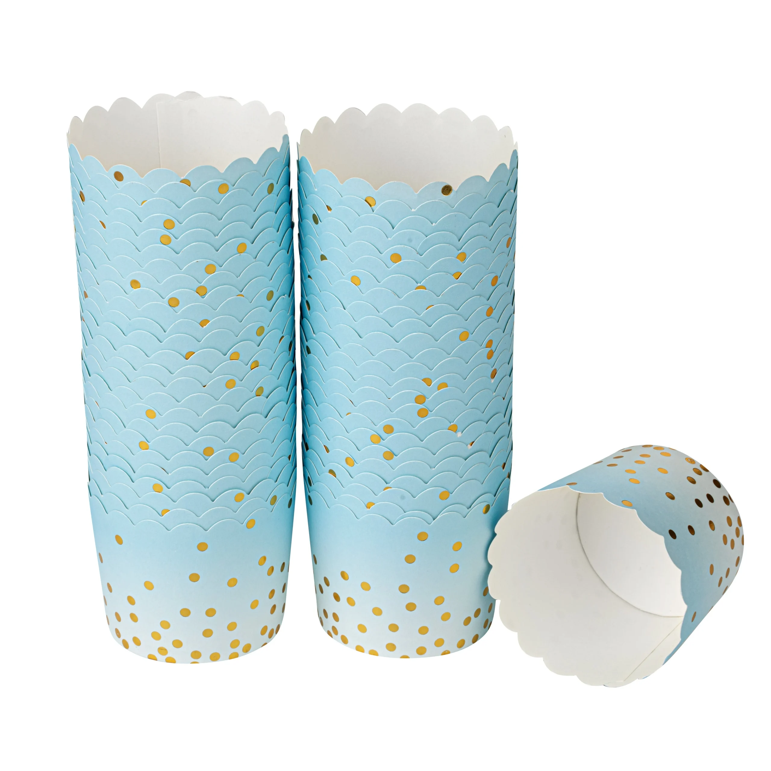 Cups, Baking, Panificio 4.50 Ounce, Greaseproof Paper, Blue, Scalloped,50 - 1 EACH