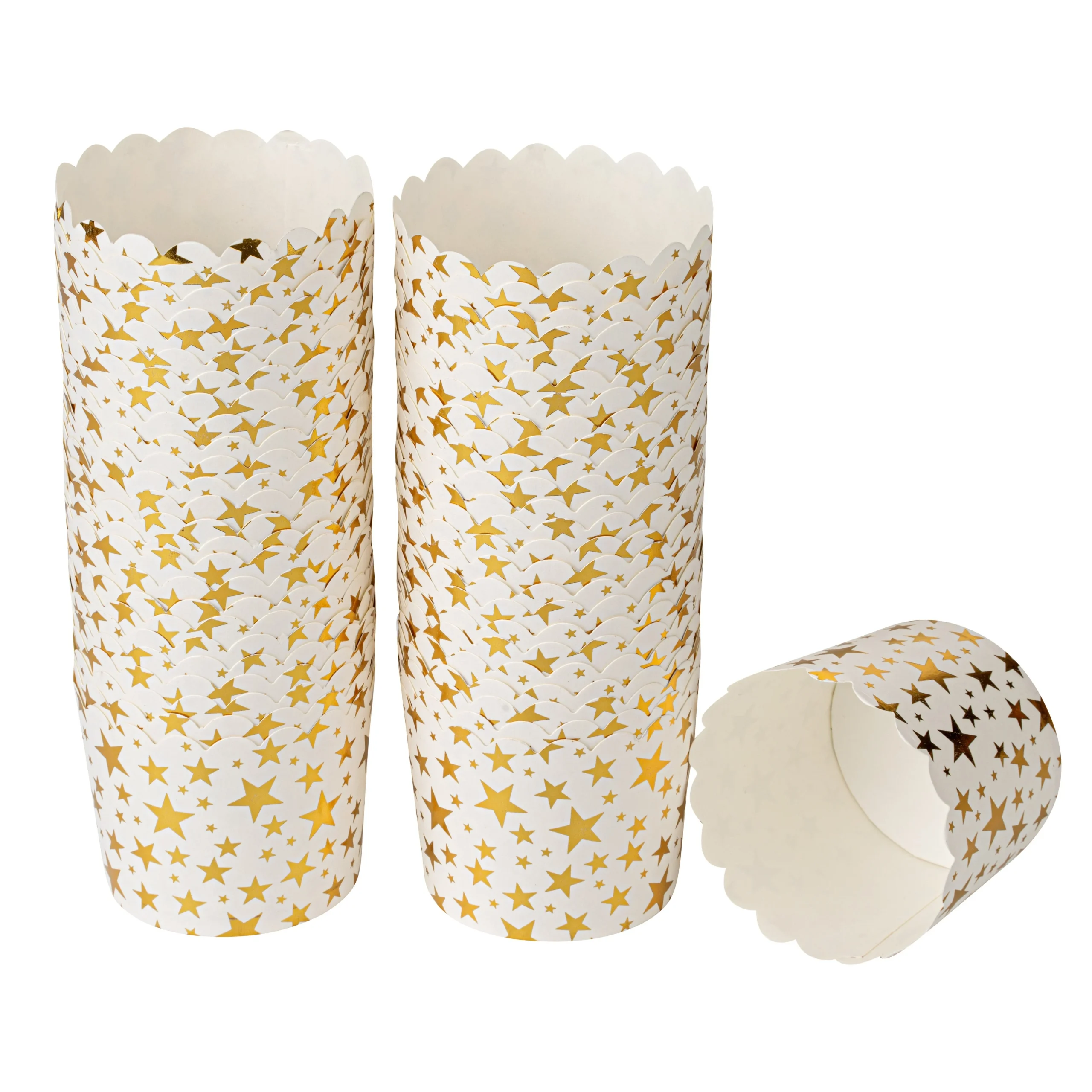 Cups, Baking, Panificio 4.50 Ounce, Greaseproof Paper, White, Scalloped,50 - 1 EACH