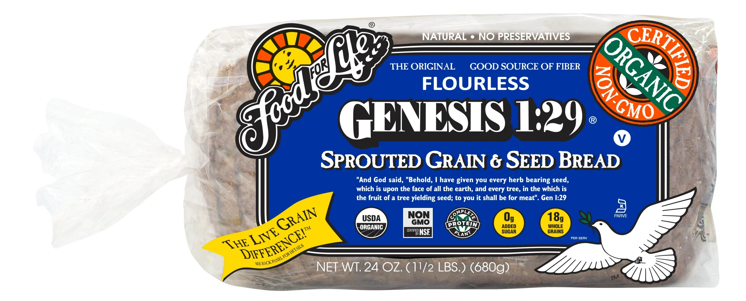 Bread, Sprouted Grain & Seed,6 - 24 OUNCE