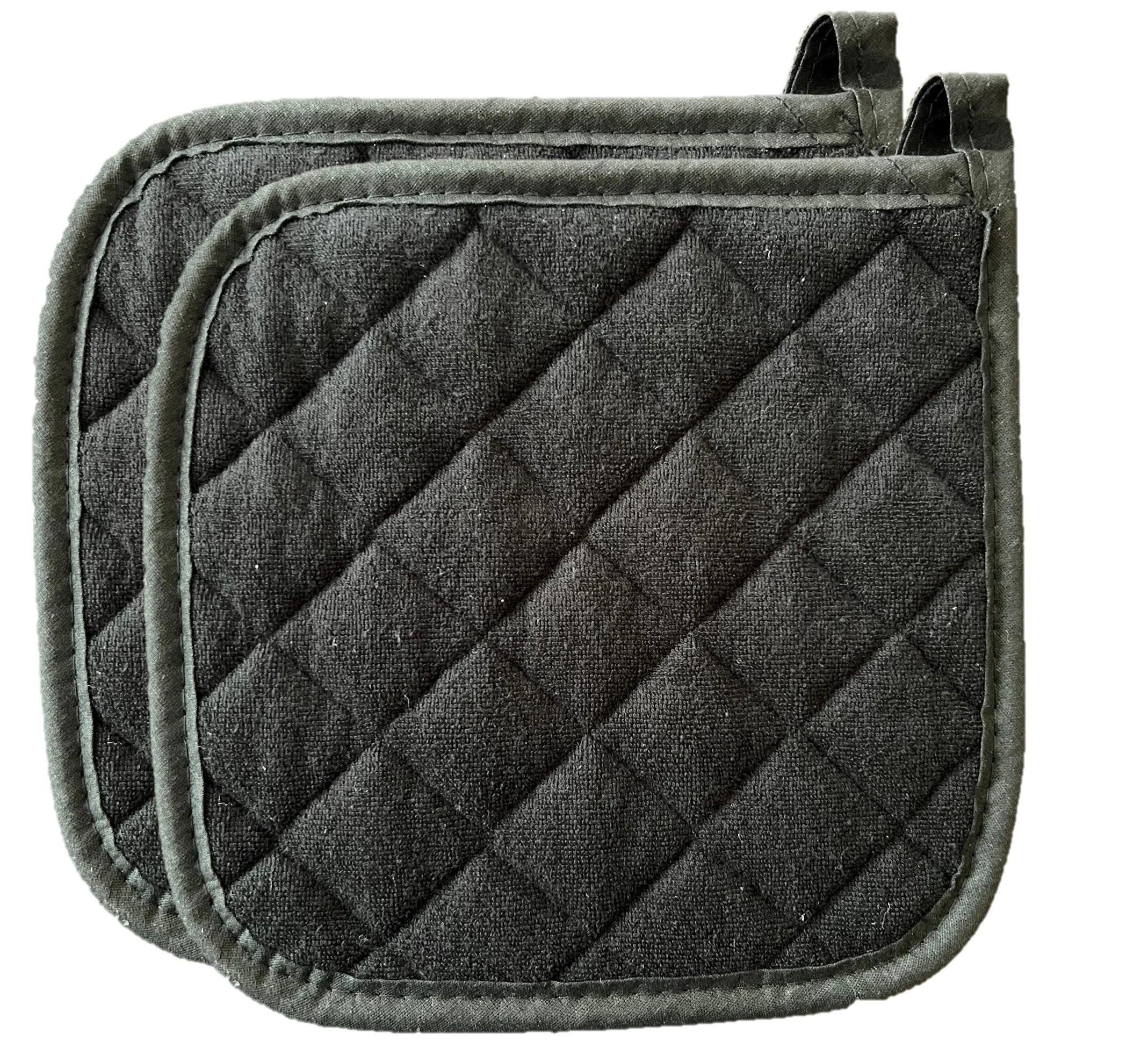 Holders, Pot, Terry Cloth, Black,2 - 1 EACH