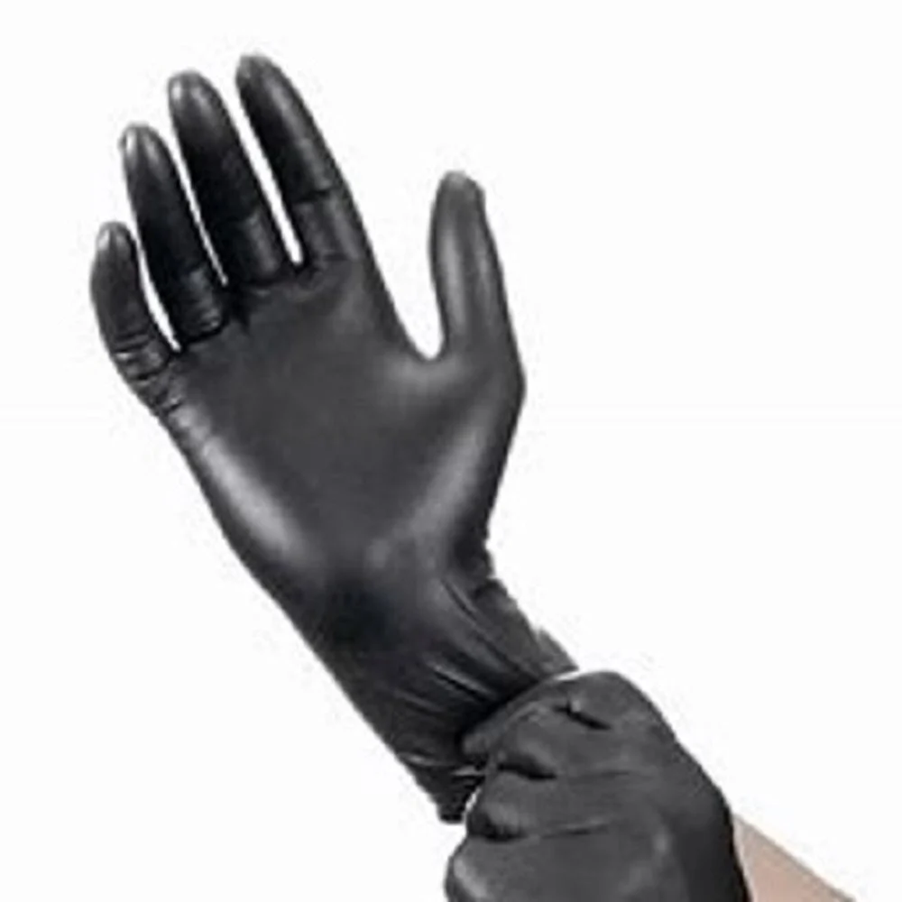 Gloves, Nitrile, Large, Black,10 - 100 COUNT