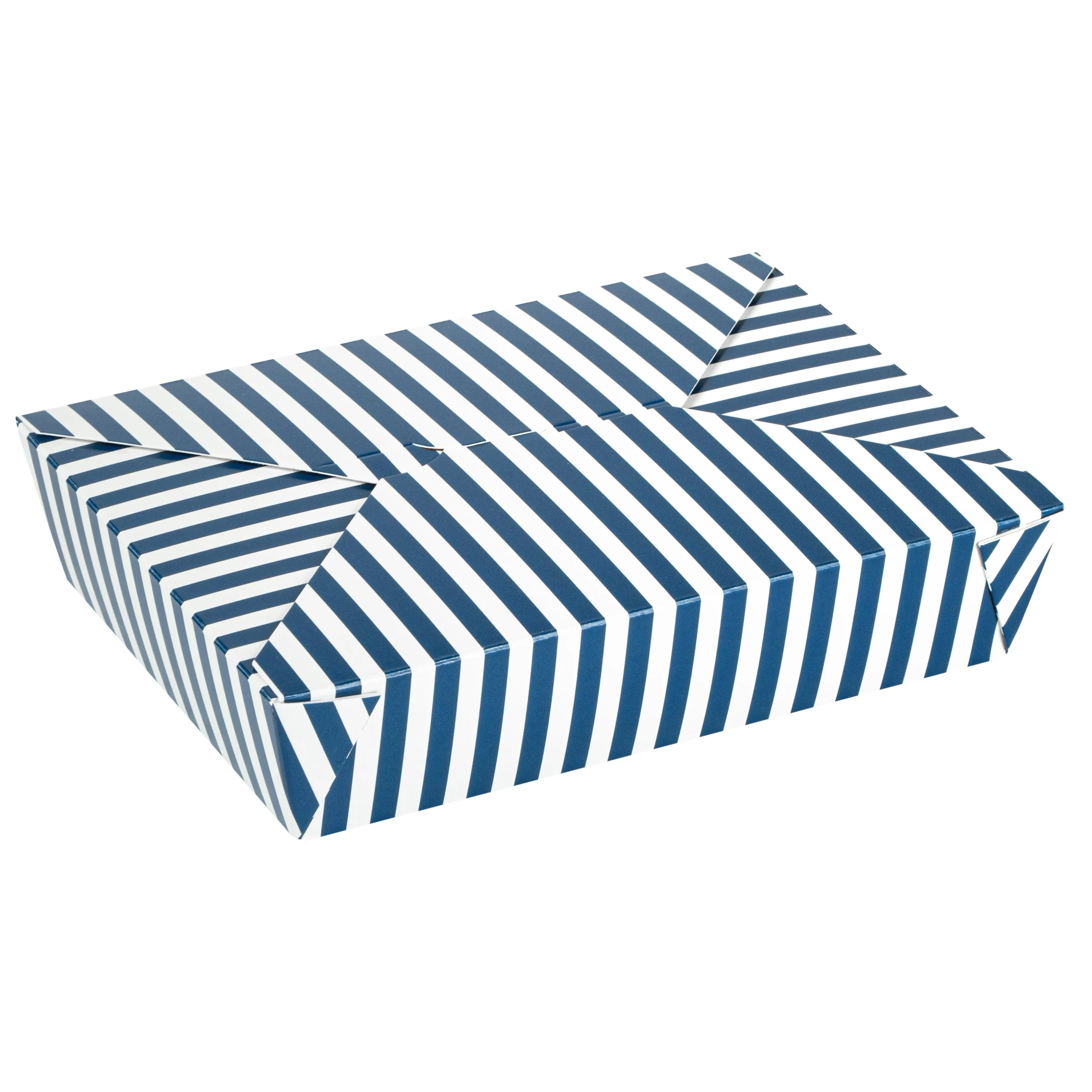 Containers, Take-Out, 49 Ounce, Paper, Blue & White, 8.50 x 6.25 x 2 Inch, Rectangular, #2,50 - 1 EACH
