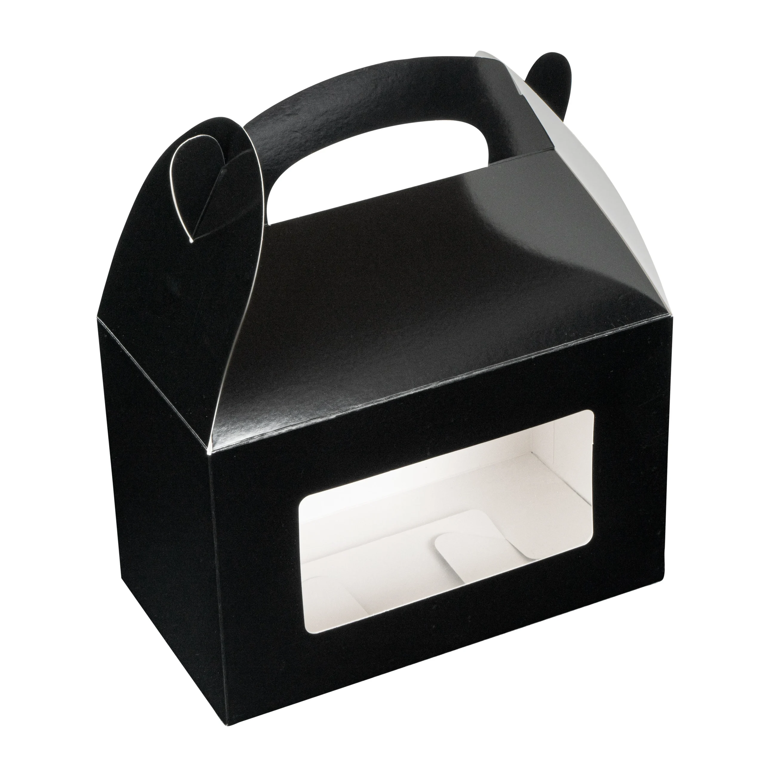 Boxes, Gable & Lunch, Bio Tek 8.50 x 4.75 x 5.50 Inch, Greaseproof Paper, Black, with Window,25 - 1 EACH