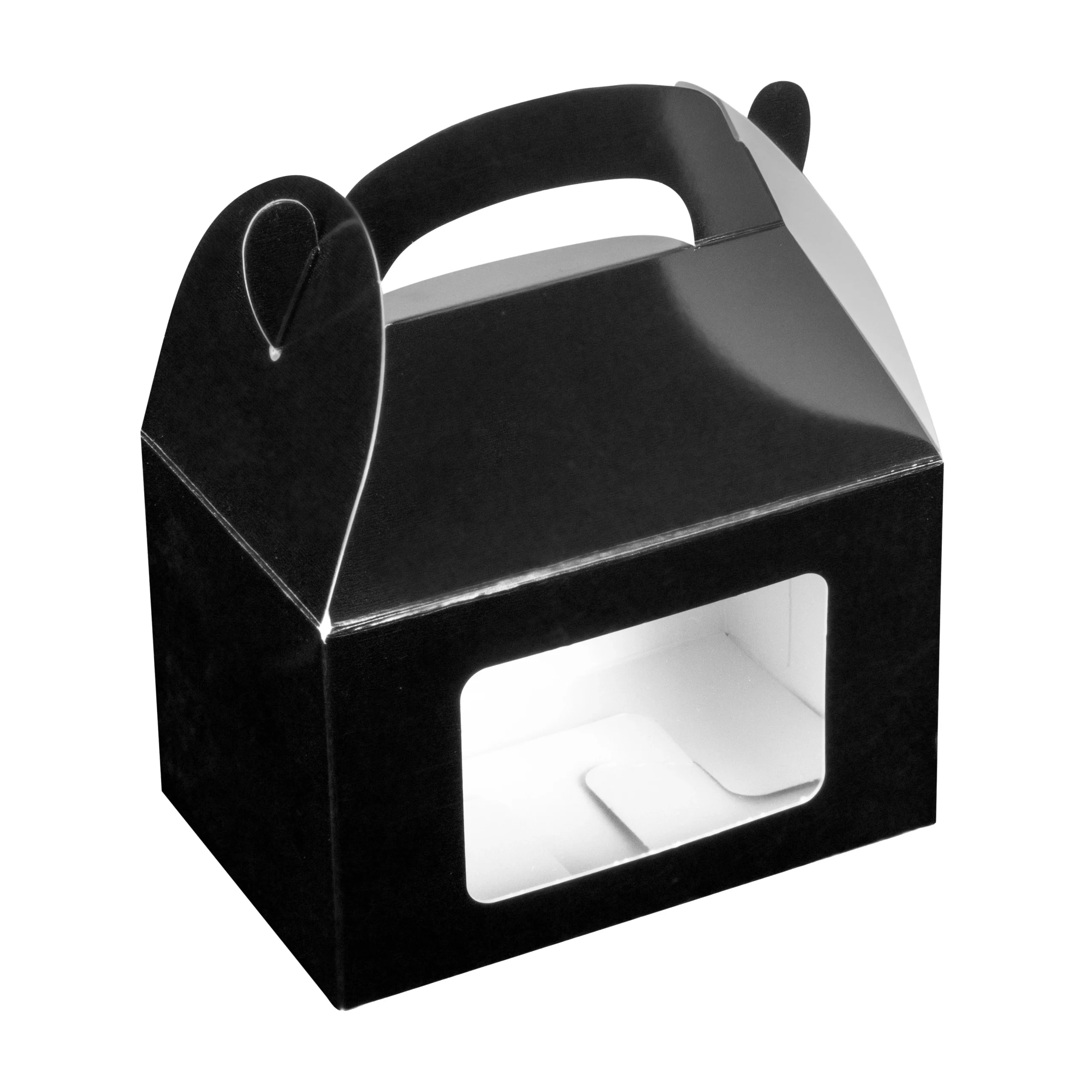 Boxes, Gable & Lunch, Bio Tek 4 x 2.50 x 2.50 Inch, Greaseproof Paper, Black, with Window,25 - 1 EACH