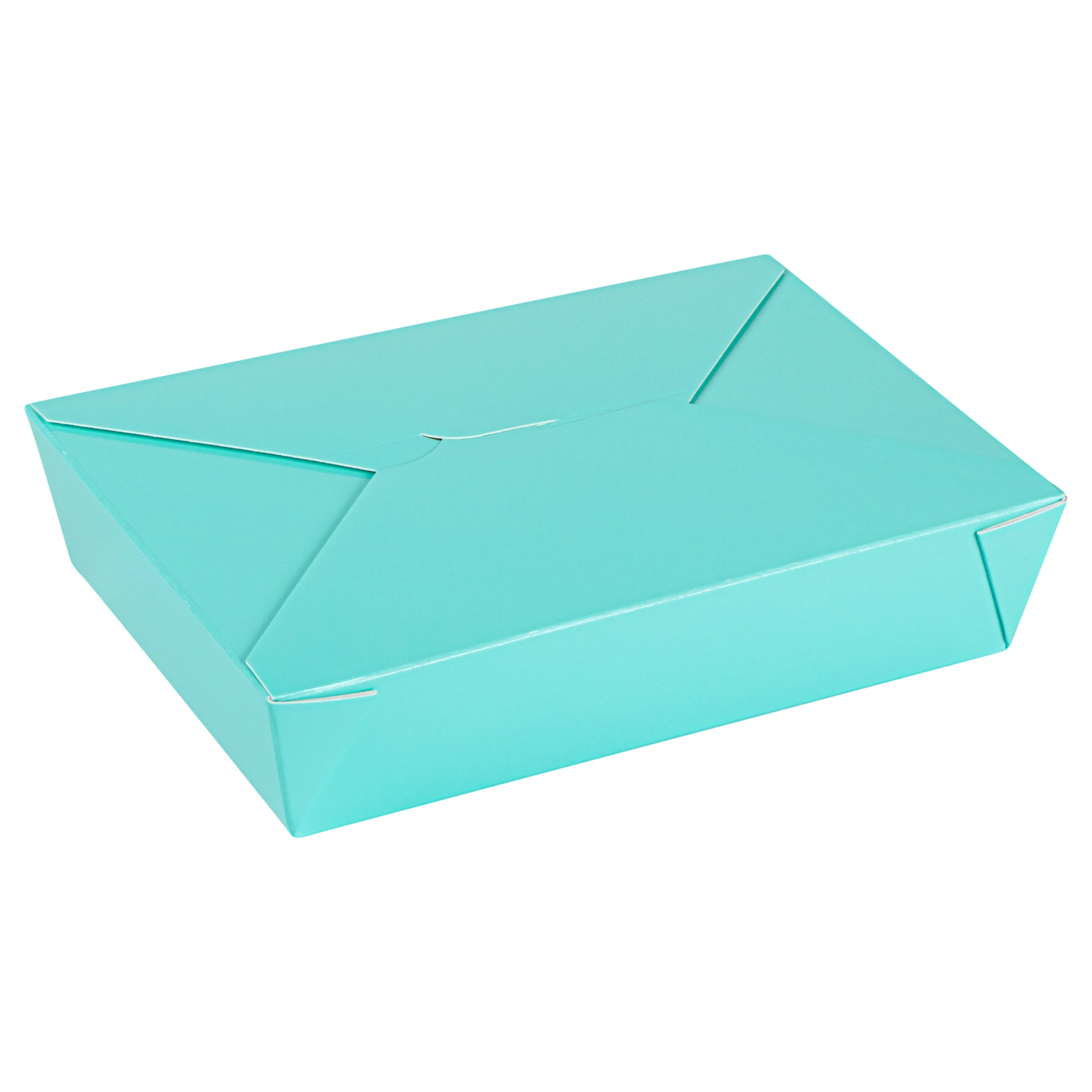 Containers, Take-Out, 49 Ounce, Paper, Turquoise, 8.50 x 6.25 x 2 Inch, Rectangular, #2,50 - 1 EACH