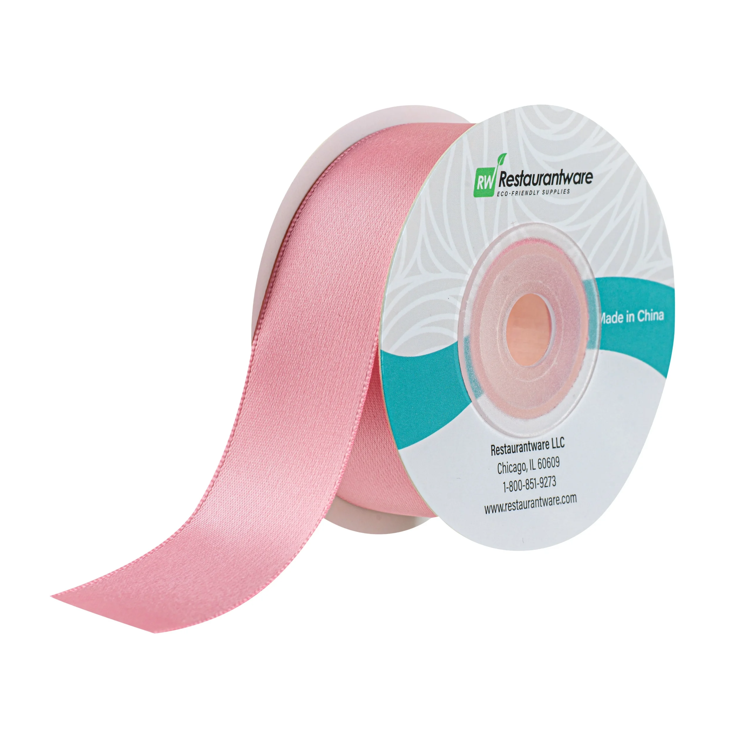 Ribbons, Satin, Gift Tek 1 Inch, Single-Face, Pink, Polyester, 10 Yard,1 - 30 FOOT