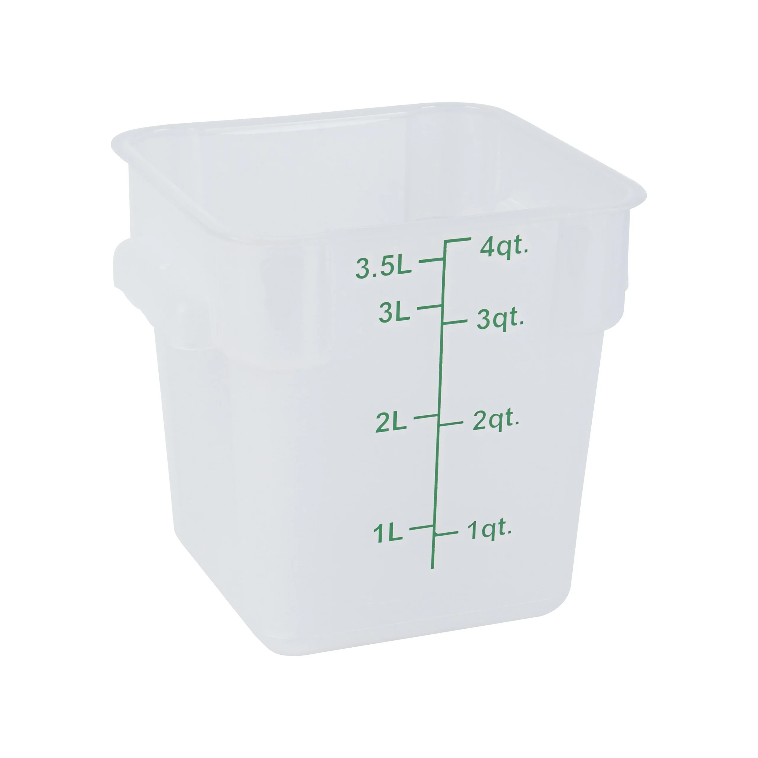 Containers, Food Storage, Met Lux 4 Quart, Square, Translucent, 7 x 7 x 7.50 Inch, with Green Volume Markers,1 - 1 EACH