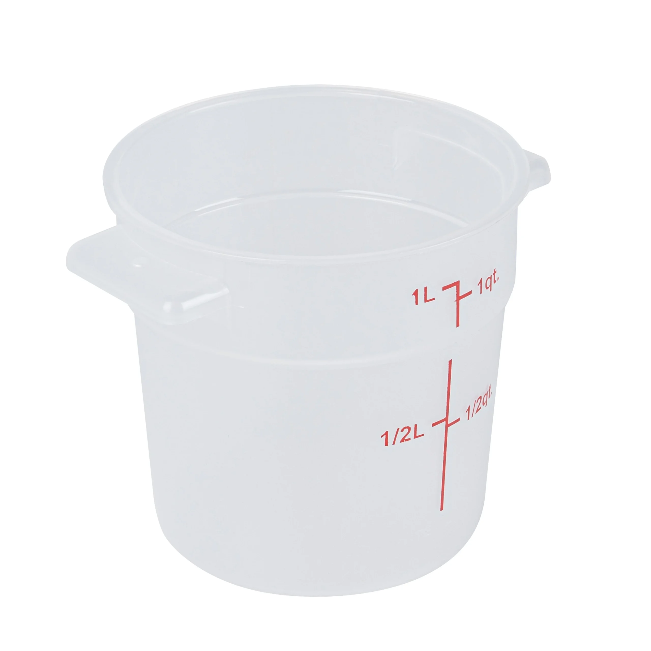 Containers, Food Storage, Met Lux 1 Quart, Round, Translucent, 5 x 5 x 5 Inch, with Red Volume Markers,1 - 1 EACH