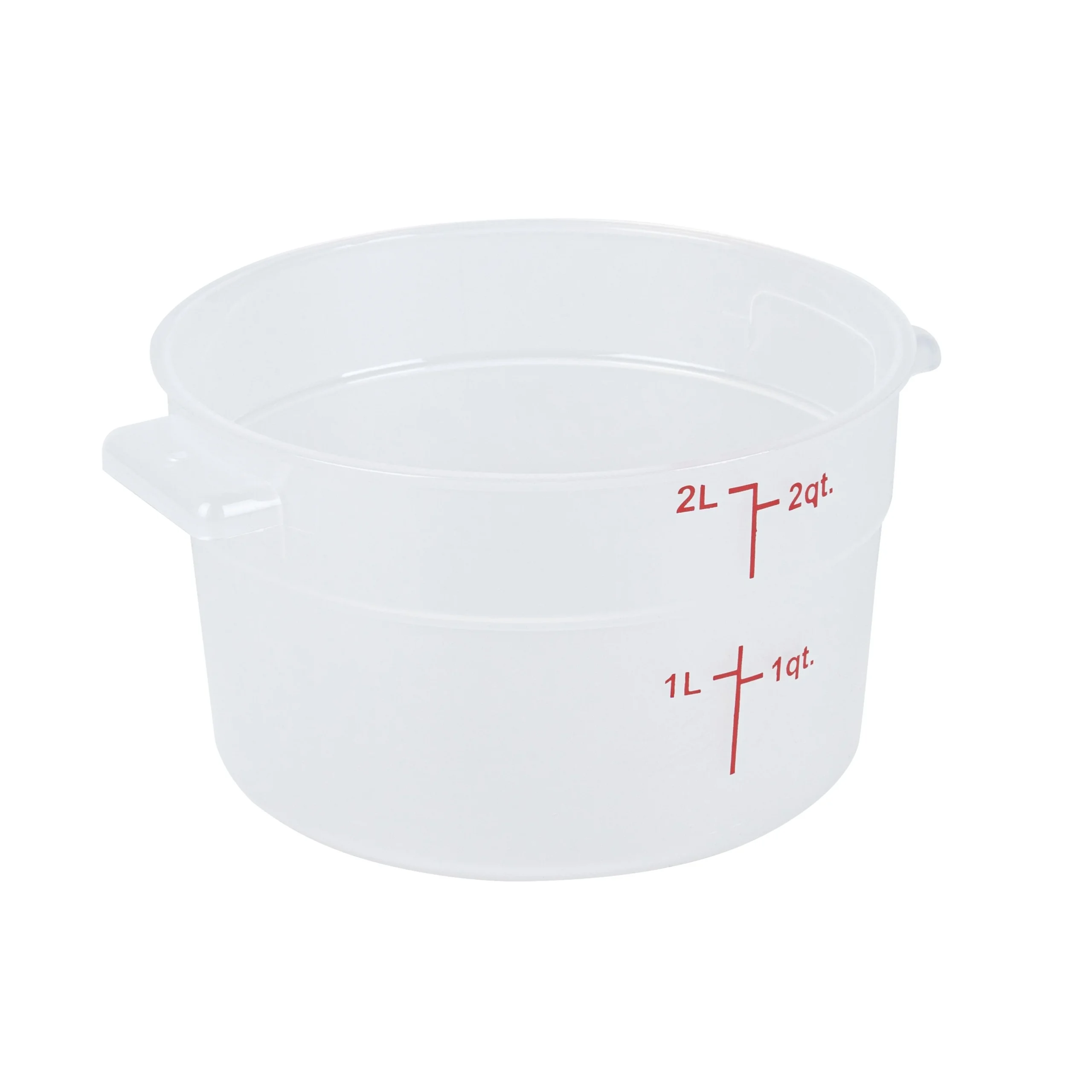 Containers, Food Storage, Met Lux 2 Quart, Round, Translucent, 7.25 x 7.25 x 4.25 Inch, with Red Volume Markers,1 - 1 EACH