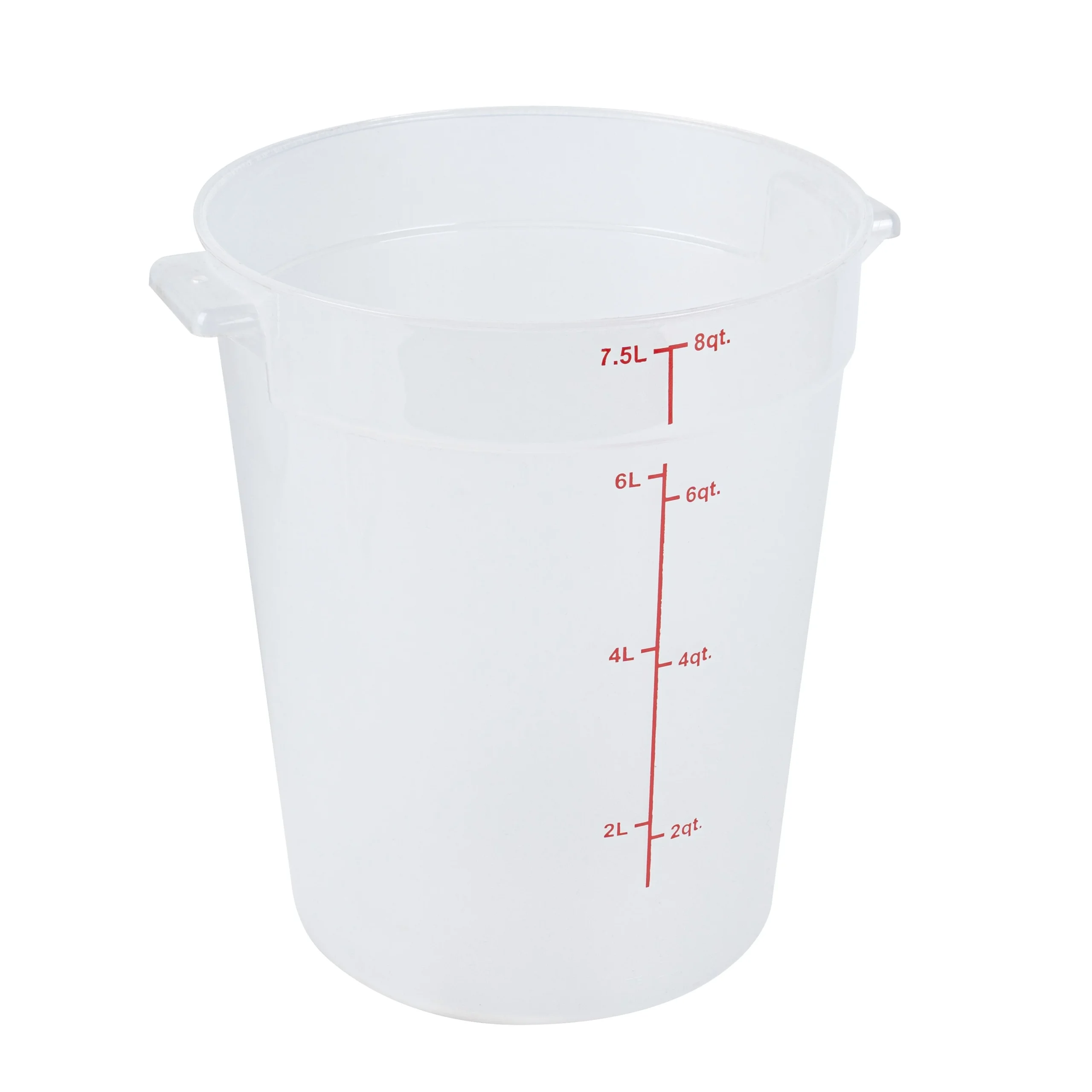 Containers, Food Storage, Met Lux 8 Quart, Round, Translucent, 8.75 x 8.75 x 10.75 Inch, with Red Volume Markers,1 - 1 EACH