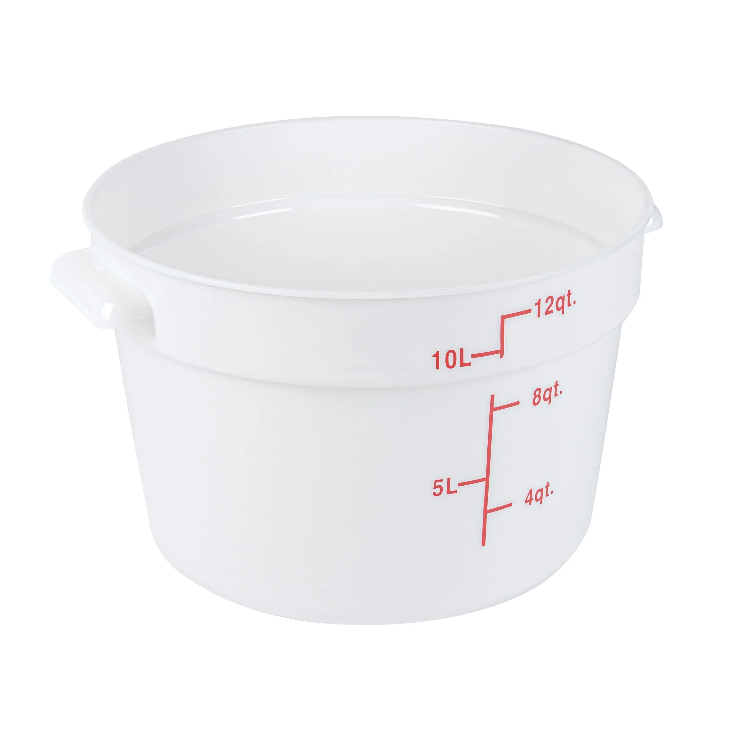 Containers, Food Storage, Met Lux 12 Quart, Round, White, 12.25 x 12.25 x 8 Inch, with Red Volume Markers,1 - 1 EACH