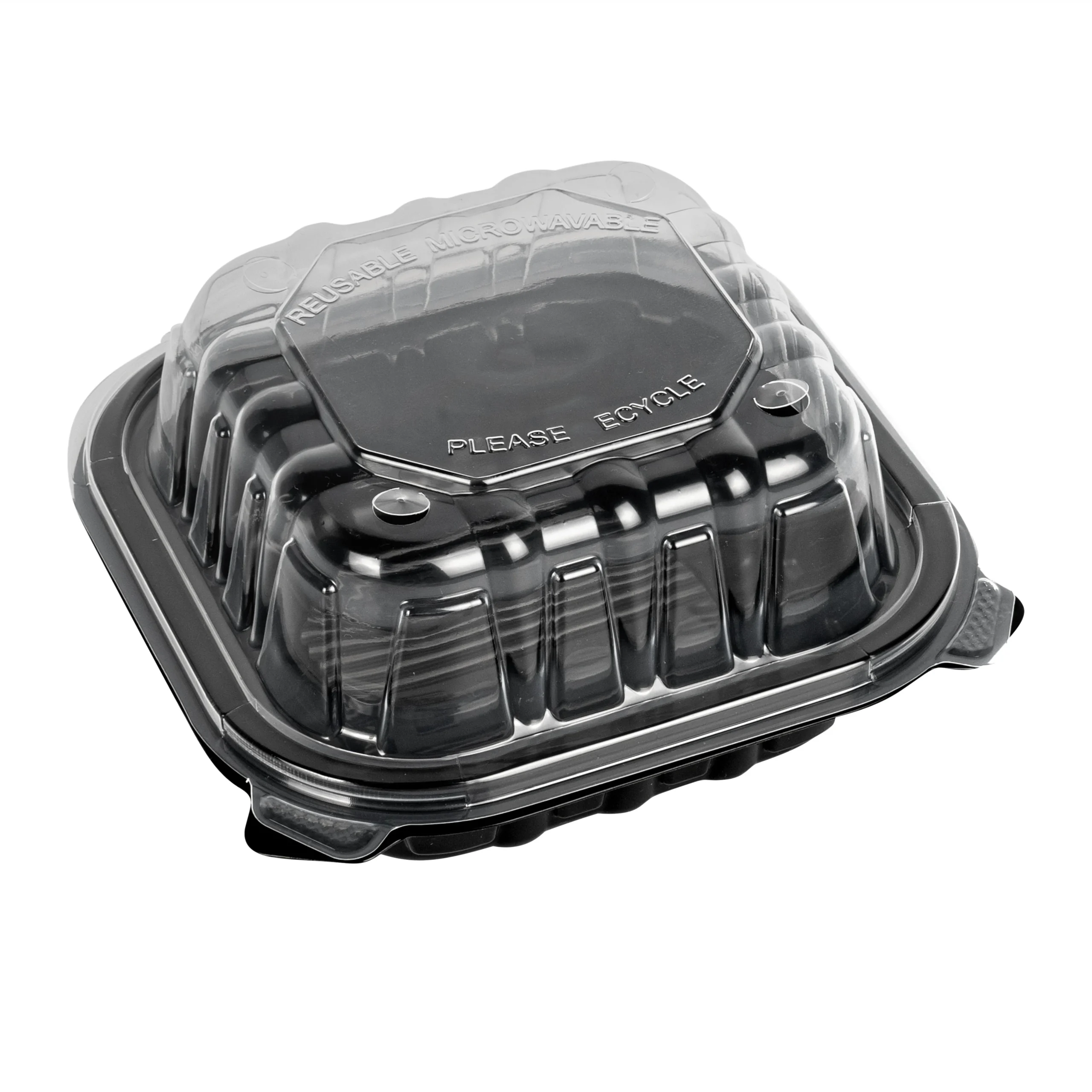 Containers, Thermo Tek 16 Ounce, Plastic, Black, 6 x 6 x 3 Inch, Clamshell,50 - 1 EACH