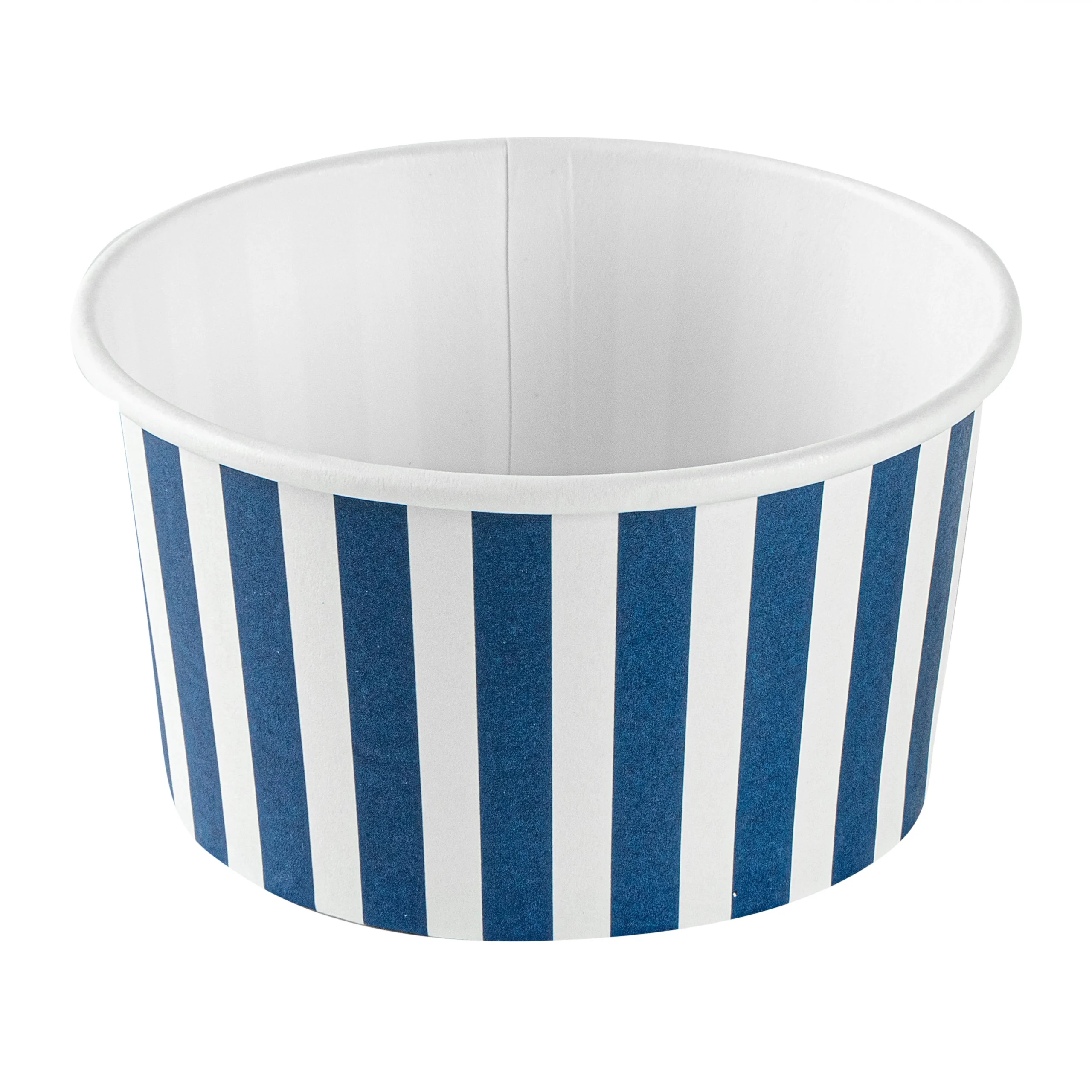 Cups, To-Go, Coppetta 8 Ounce, Paper, Blue & White Stripe, 3.75 x 3.75 x 2.25 Inch, Round,4 - 50 COUNT