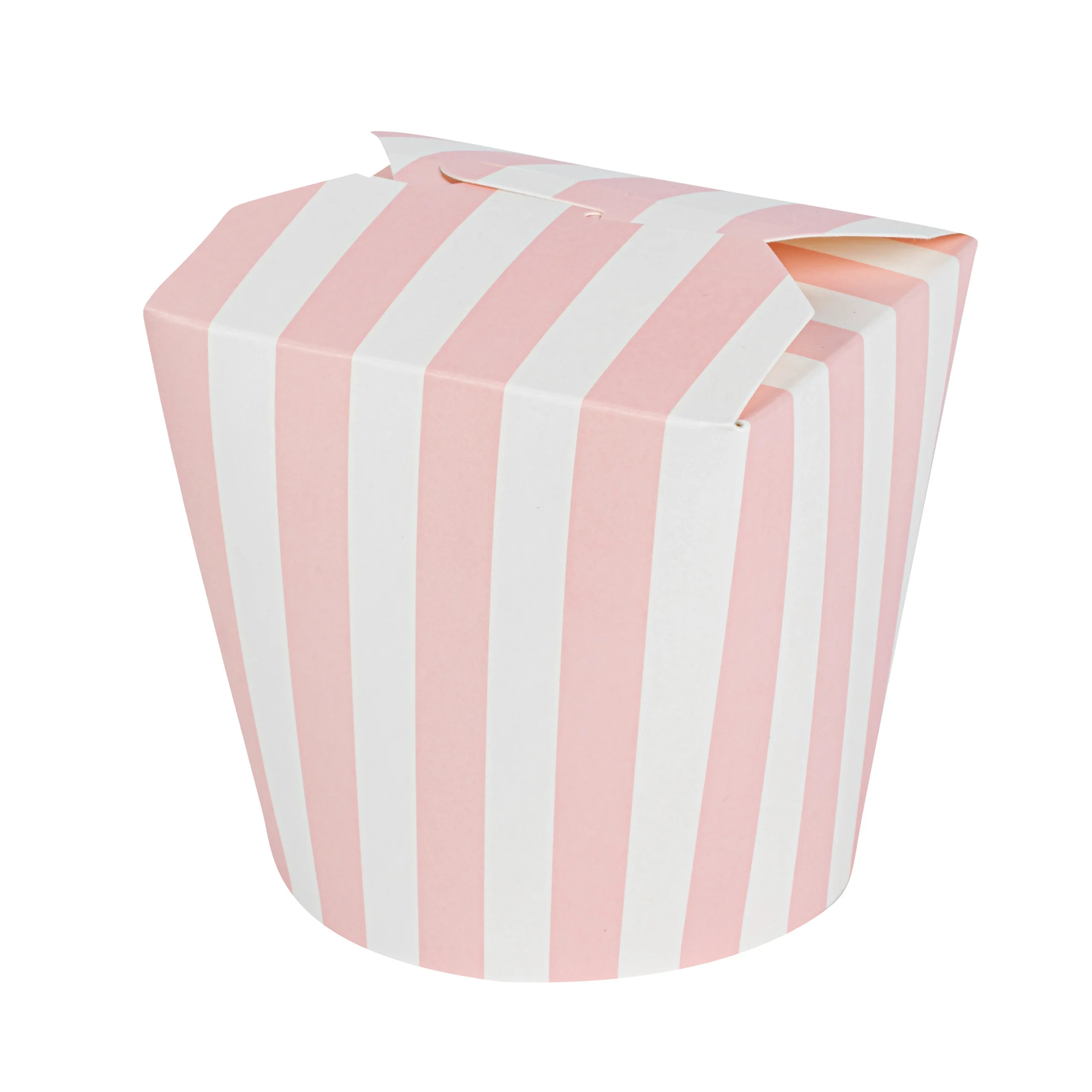Containers, Take-Out Noodle, Bio Tek 26 Ounce, Paper, Pink & White Stripe, 4 x 3.50 x 3.75 Inch, Round,4 - 50 COUNT