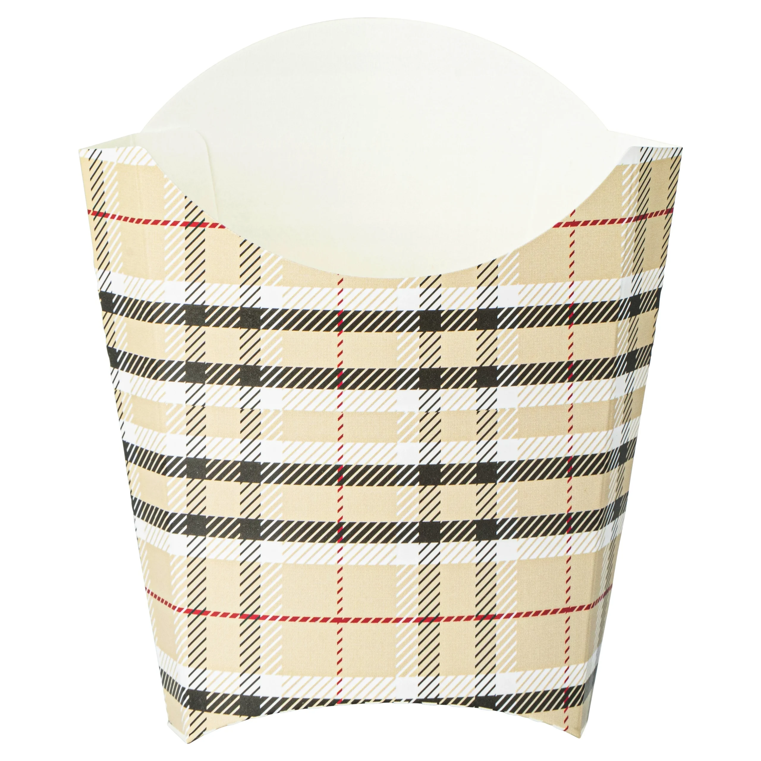 Containers, To-Go Fry & Snack, Bio Tek 2 Ounce, Paper, Plaid, 4 x 2.75 x 3.50 Inch,100 - 1 EACH