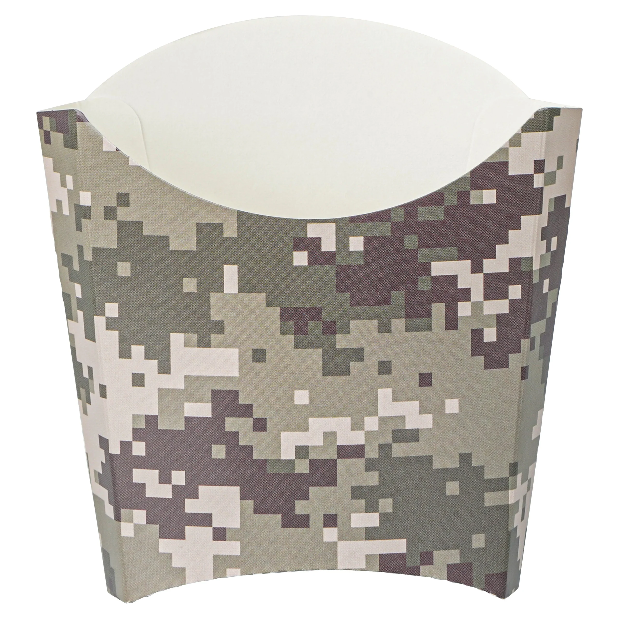 Containers, To-Go Fry & Snack, Bio Tek 3 Ounce, Paper, Camouflage, 4.50 x 3.25 x 3.75 Inch,100 - 1 EACH