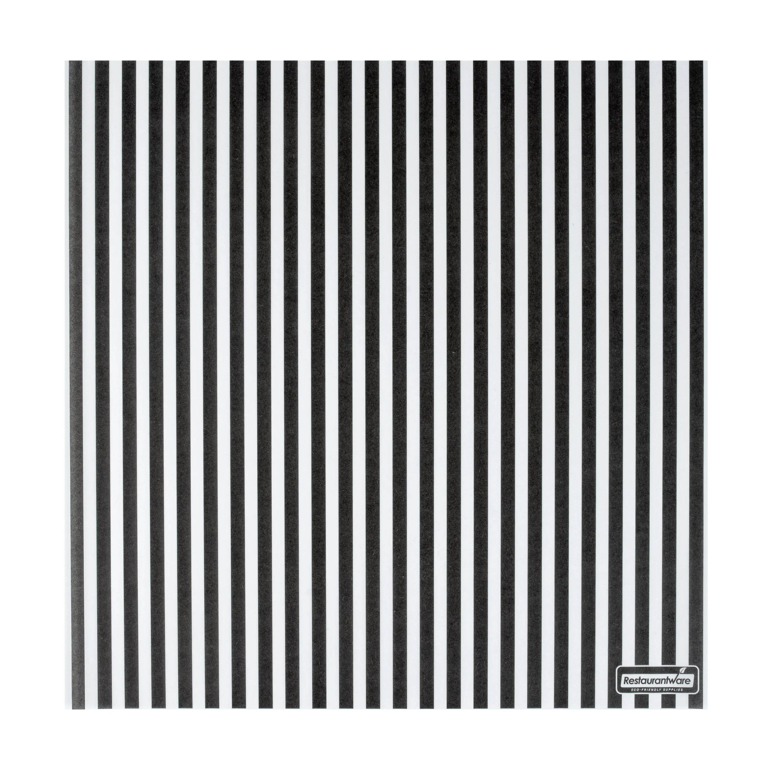 Food Wrap & Basket Liners, Bakery, RW Base 12 x 12 Inch, Greaseproof Paper, Black & White Stripe,10 - 200 COUNT