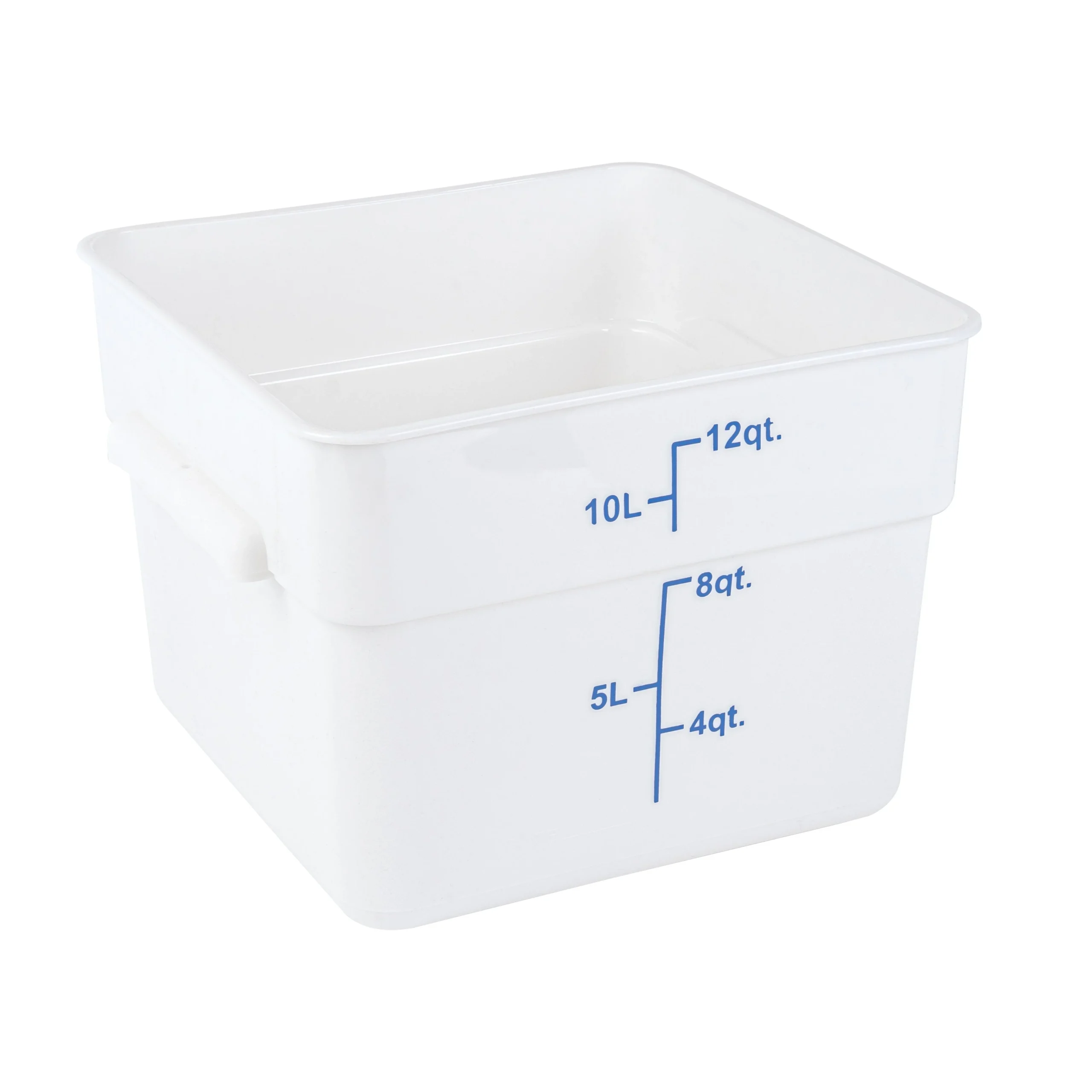 Containers, Food Storage, Met Lux 12 Quart, Square, White, 11 x 11 x 8 Inch, with Blue Volume Markers,10 - 1 EACH