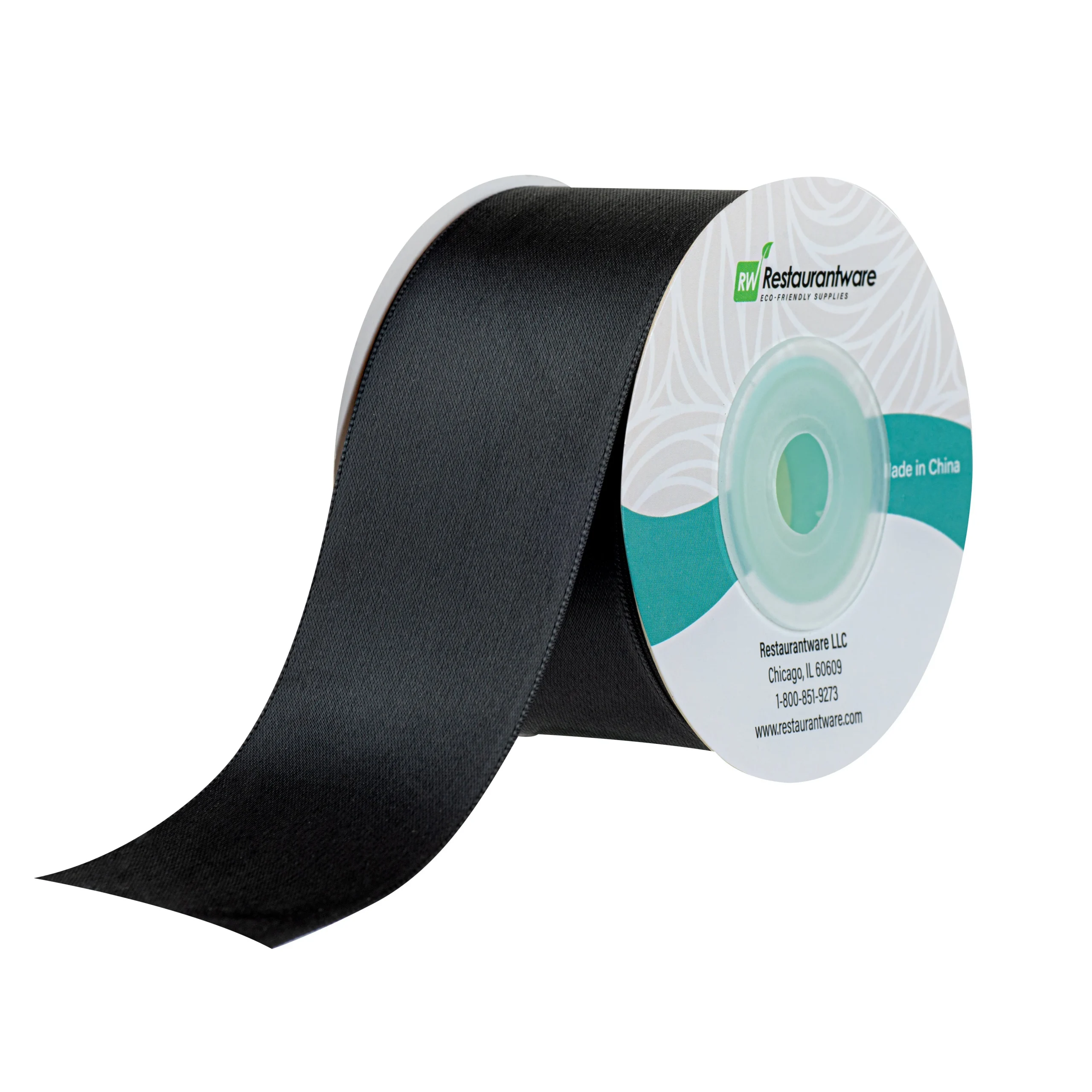 Ribbons, Satin, Gift Tek 1.50 Inch, Single-Face, Black, Polyester, 10 Yard,1 - 30 FOOT