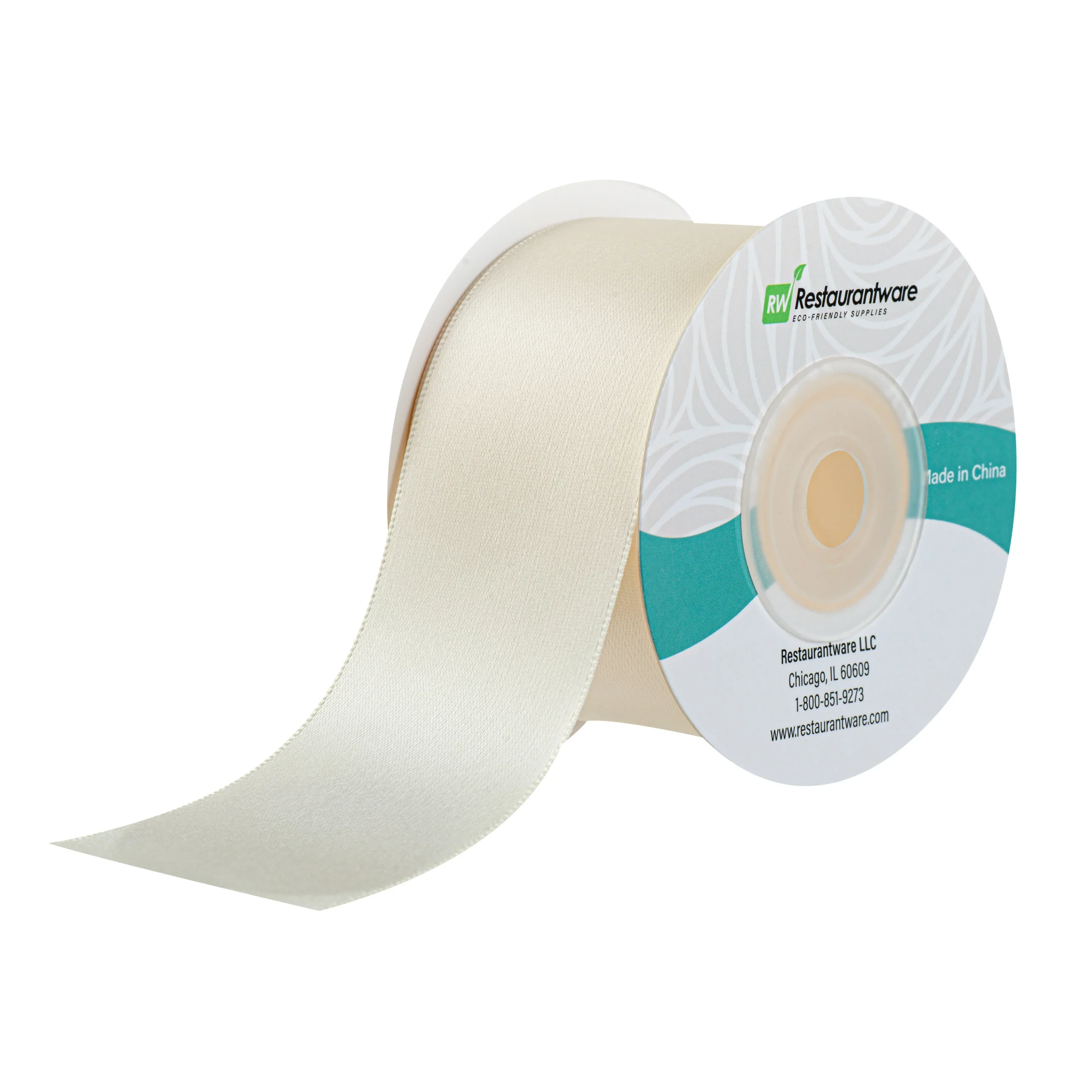 Ribbons, Satin, Gift Tek 1.50 Inch, Single-Face, Ivory White, Polyester, 10 Yard,1 - 30 FOOT