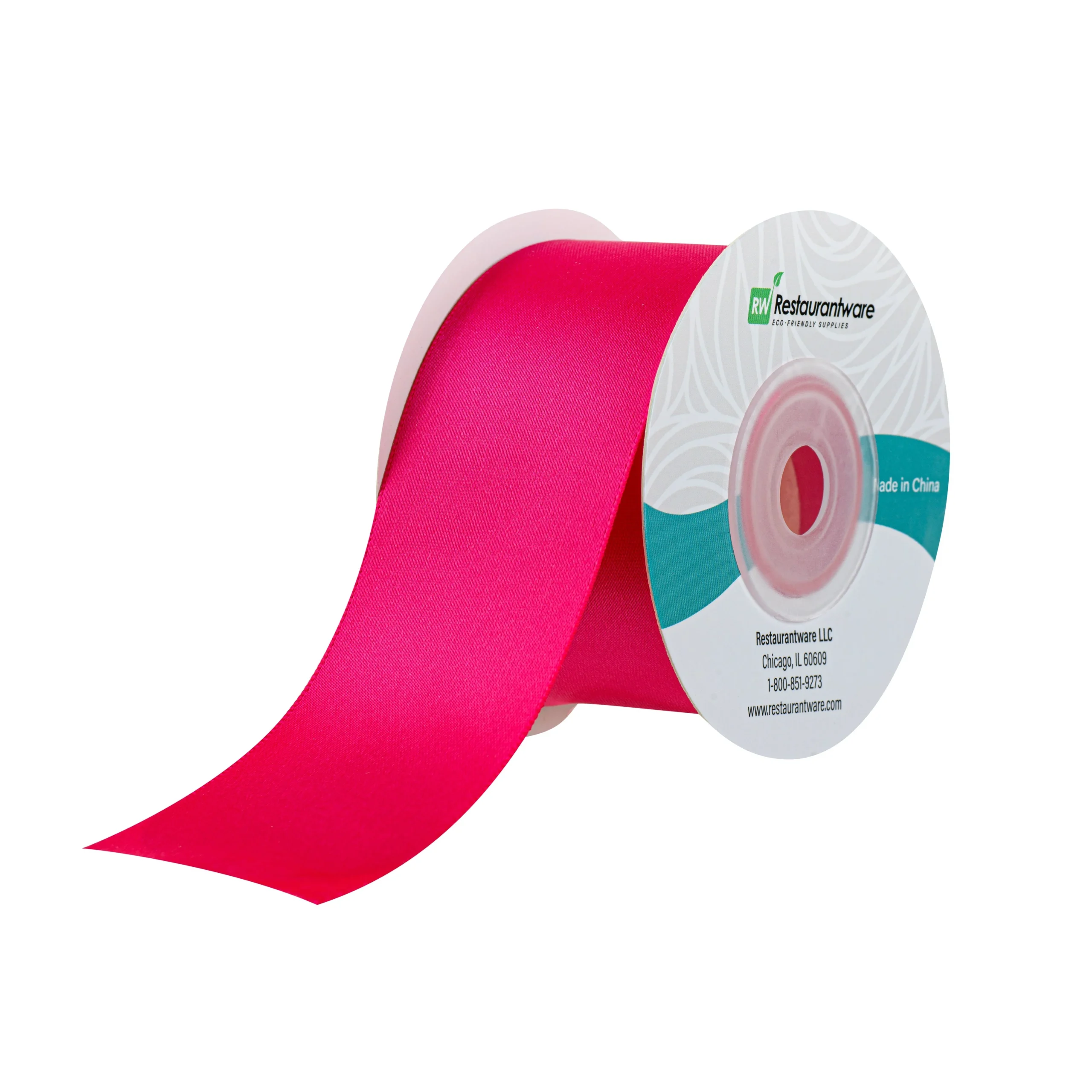 Ribbons, Satin, Gift Tek 1.50 Inch, Single-Face, Shocking Pink, Polyester, 10 Yard,1 - 30 FOOT