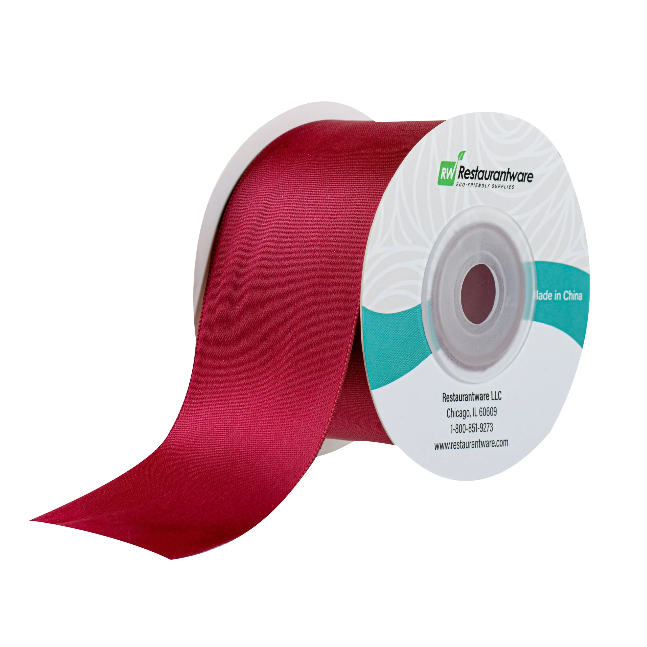 Ribbons, Satin, Gift Tek 1.50 Inch, Single-Face, Sherry Red, Polyester, 10 Yard,1 - 30 FOOT