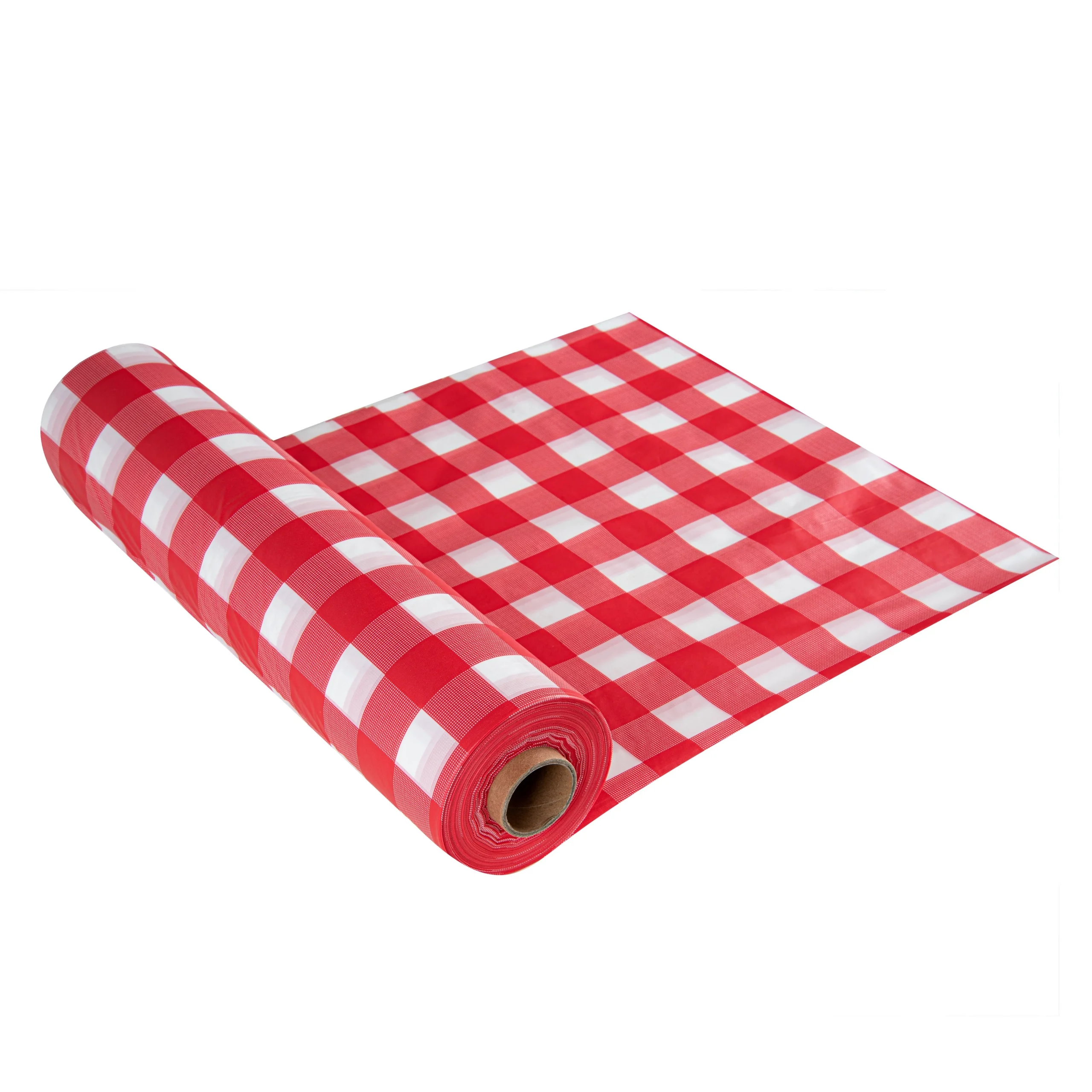 Cover Roll, Table, Table Tek 54 Inch x 100 Foot, Plastic, Red Gingham, with Slide Cutter,1 - 100 FOOT