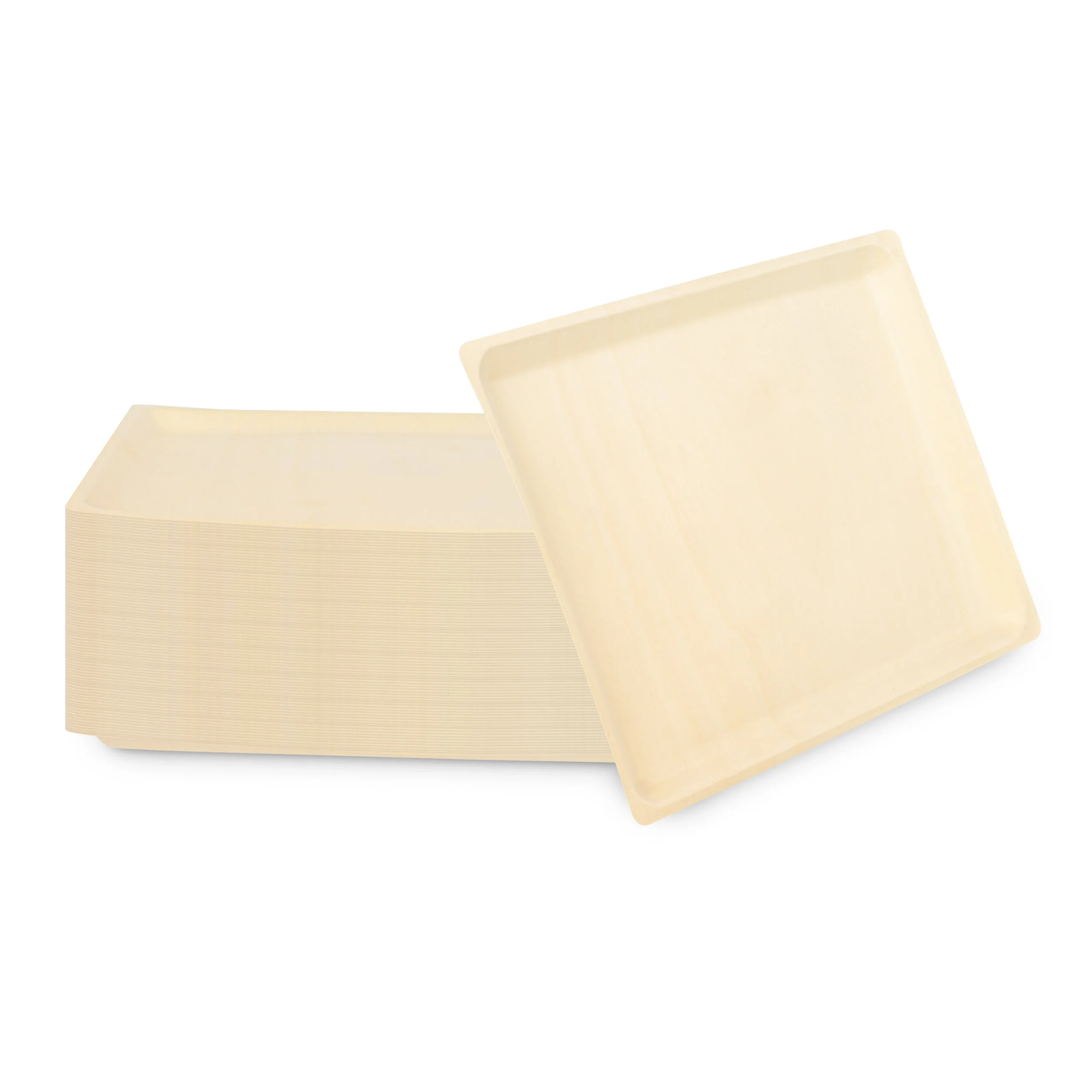 Plates, Taipei 13 x 10.50 x 0.50 Inch, Poplar Wood, Natural, Rectangular,50 - 1 EACH