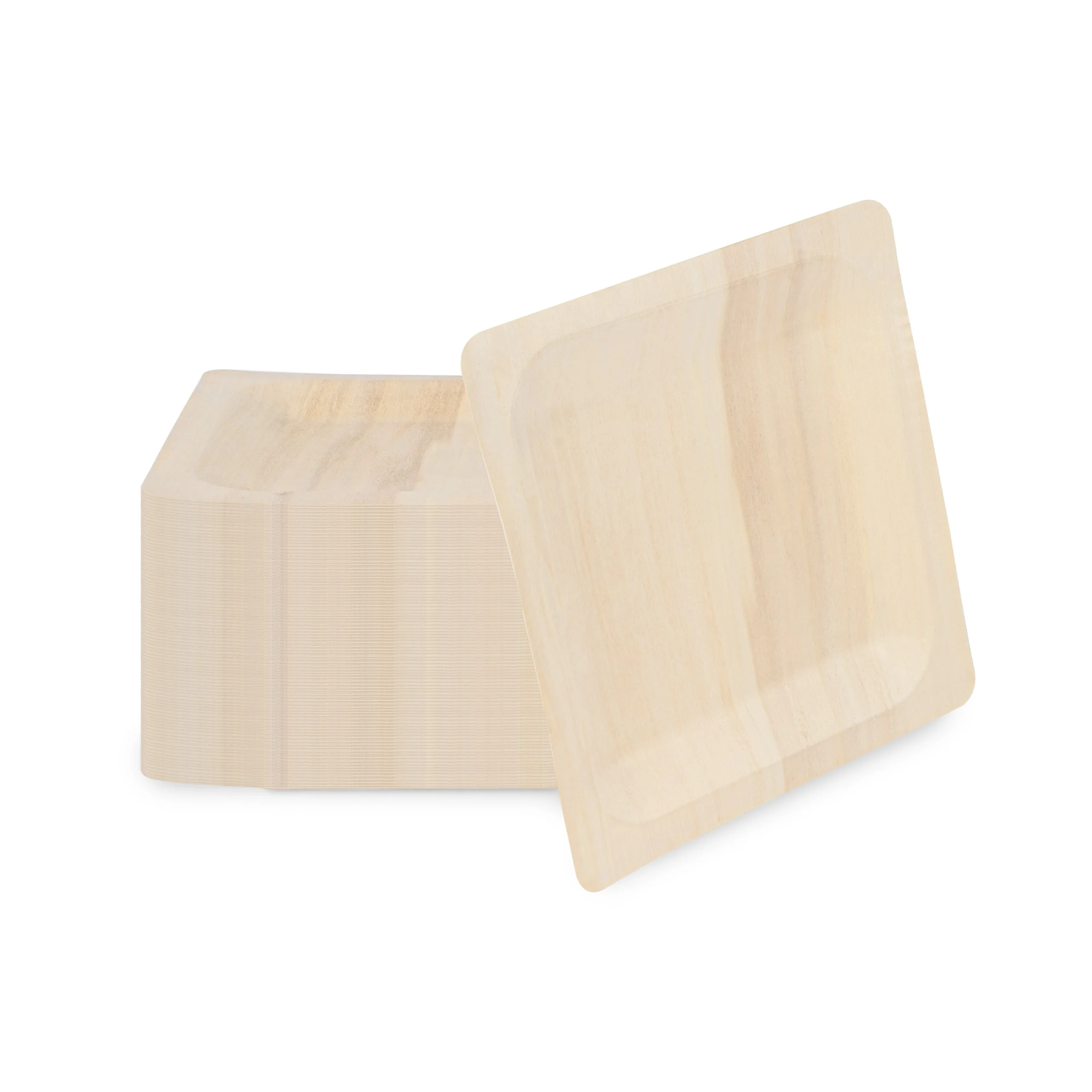 Plates, Taipei 8.50 x 8.50 x 0.75 Inch, Poplar Wood, Natural, Square,50 - 1 EACH