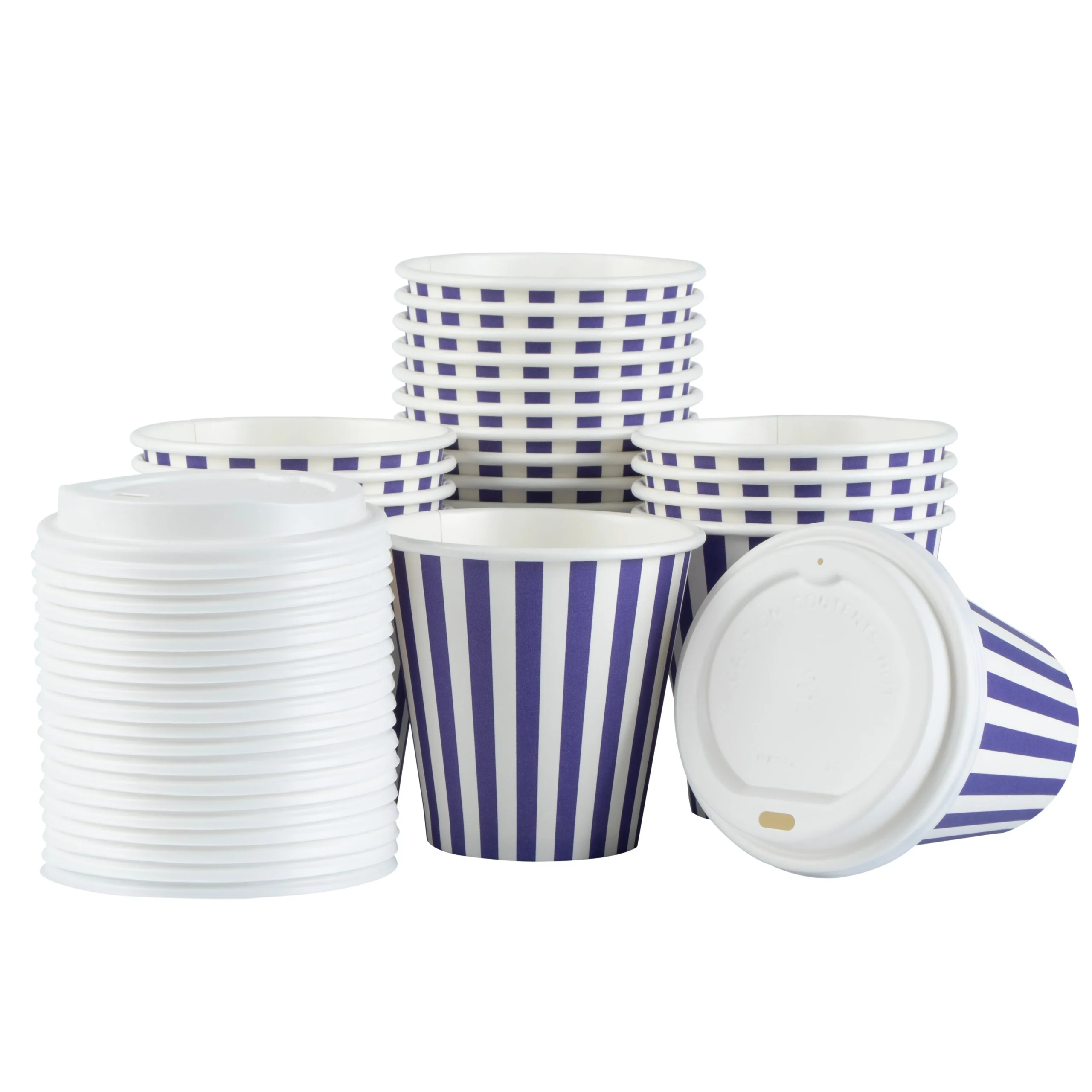 Cups, Hot, Restpresso 8 Ounce, Paper, Purple & White, Single Wall, 3.50 x 3.50 x 4 Inch, with White Lid,20 - 1 EACH