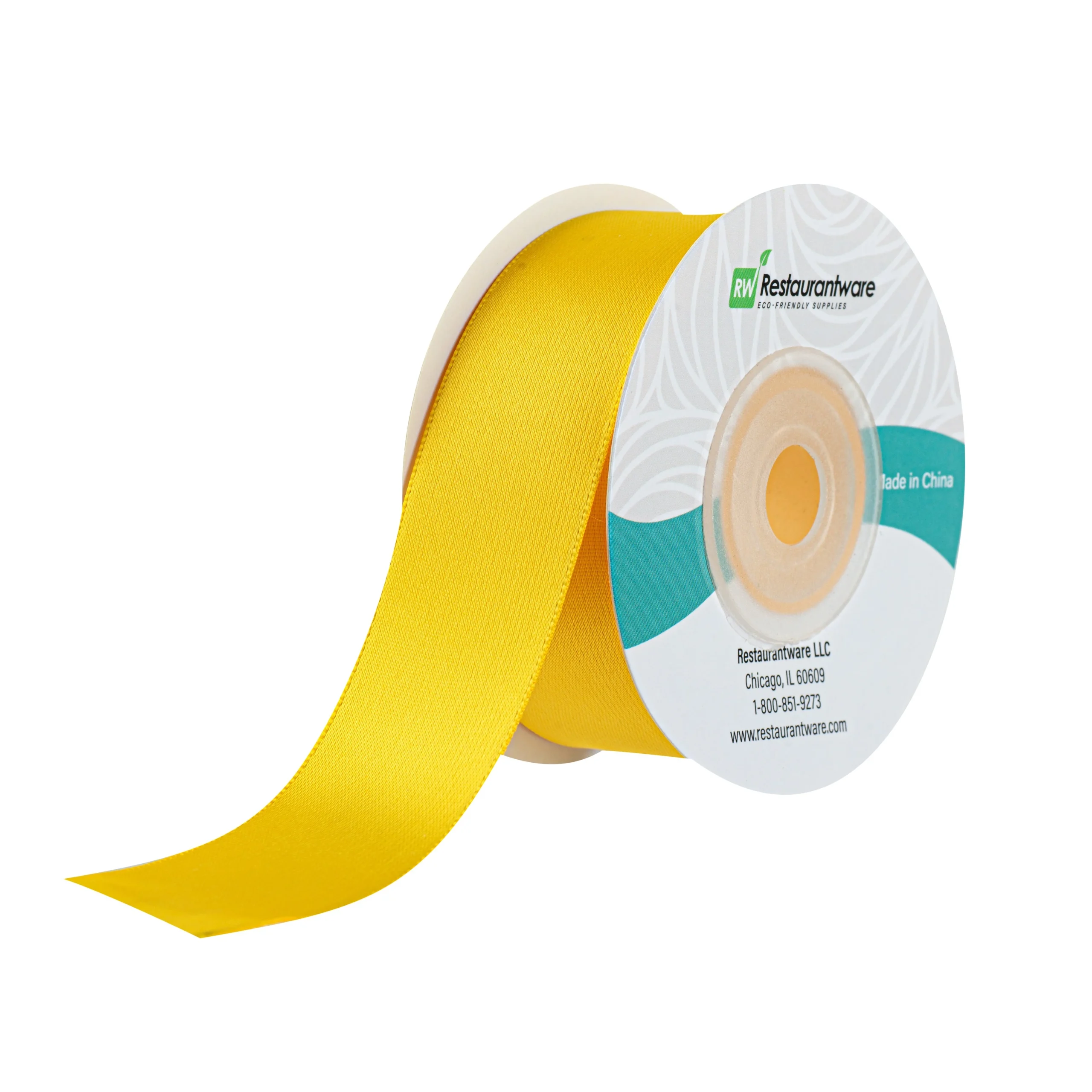 Ribbons, Satin, Gift Tek 1 Inch, Single-Face, Yellow, Polyester, 10 Yard,10 - 30 FOOT