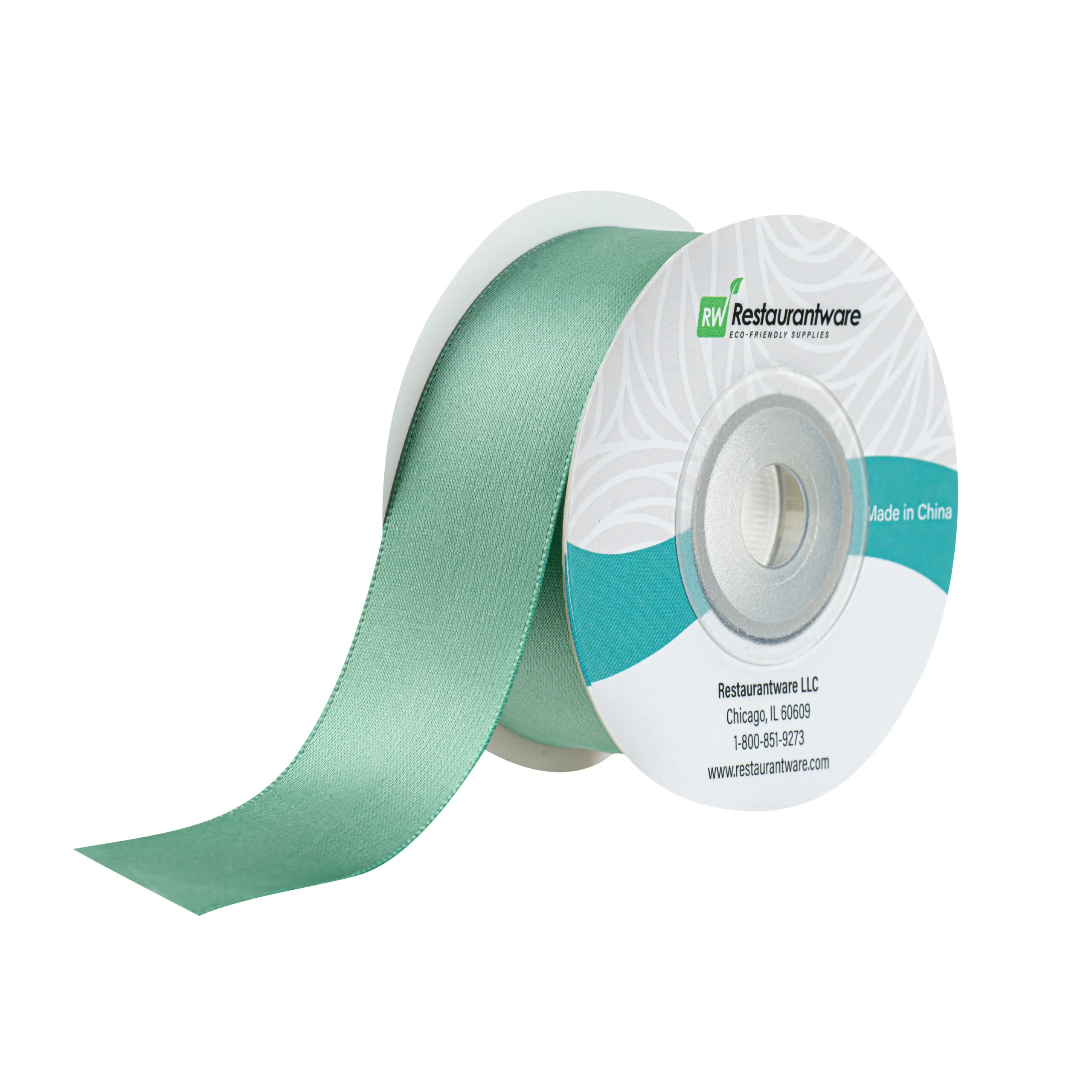 Ribbons, Satin, Gift Tek 1 Inch, Single-Face, Dark Shale Green, Polyester, 10 Yard,10 - 30 FOOT