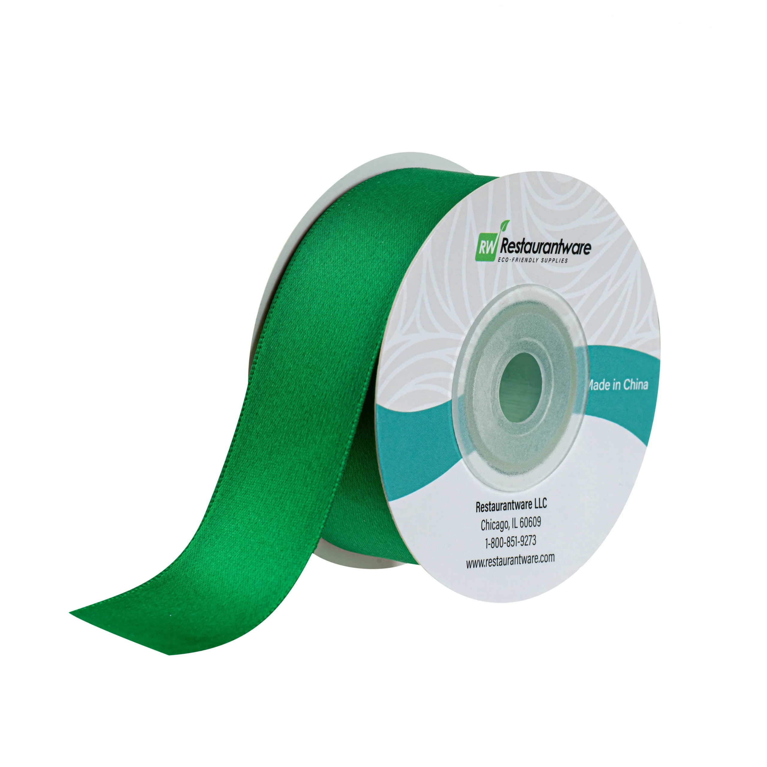 Ribbons, Satin, Gift Tek 1 Inch, Single-Face, Emerald Green, Polyester, 10 Yard,10 - 30 FOOT