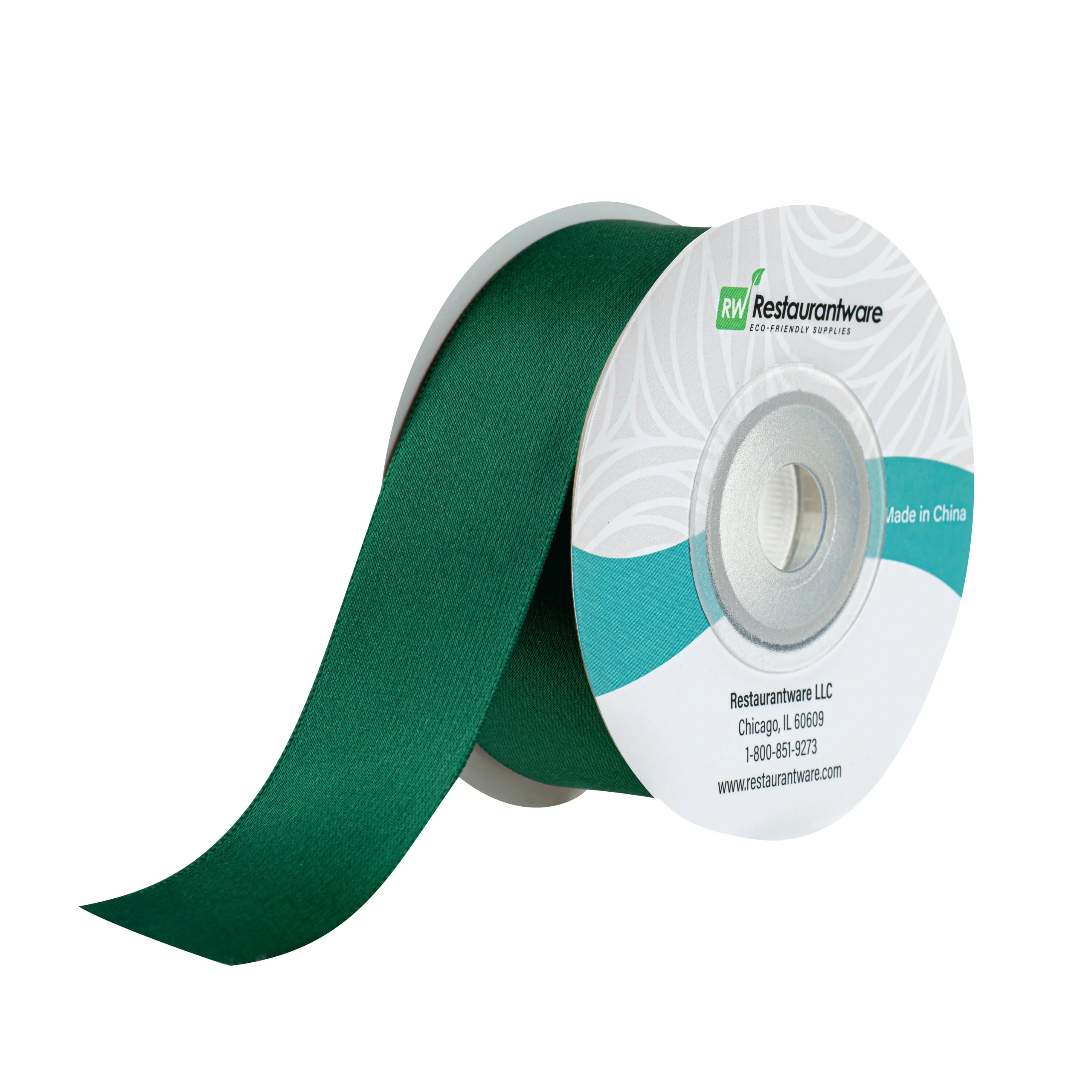 Ribbons, Satin, Gift Tek 1 Inch, Single-Face, Forest Green, Polyester, 10 Yard,10 - 30 FOOT