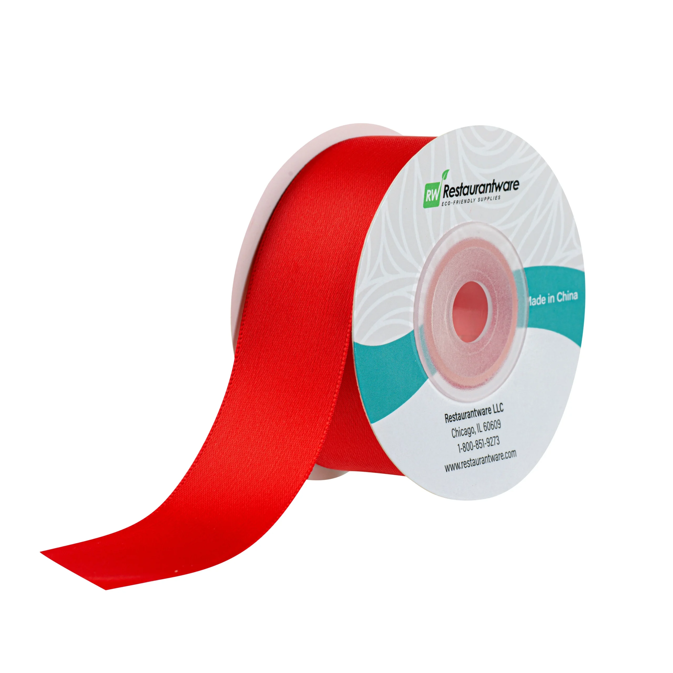 Ribbons, Satin, Gift Tek 1 Inch, Single-Face, Red, Polyester, 10 Yard,10 - 30 FOOT