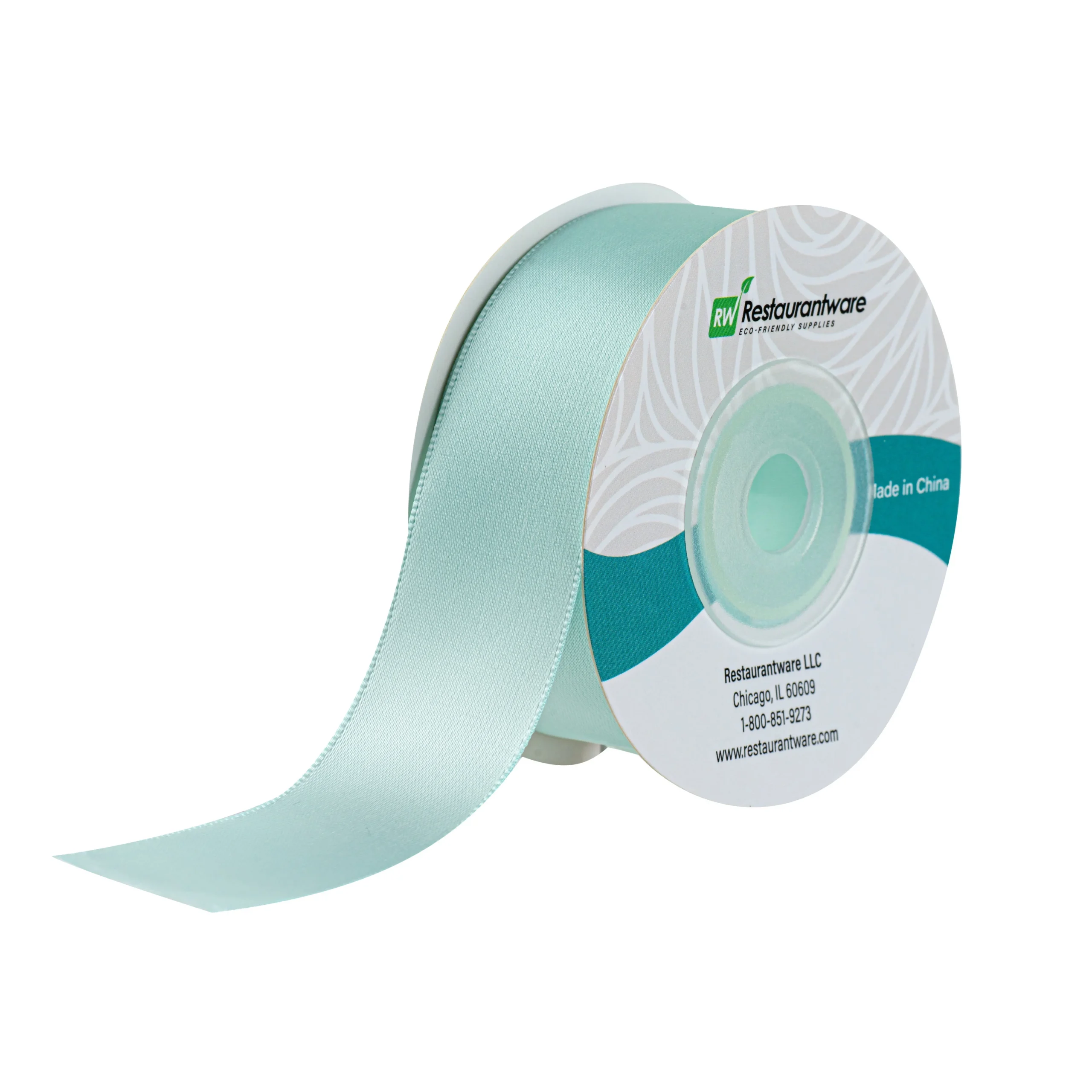 Ribbons, Satin, Gift Tek 1 Inch, Single-Face, Aqua Blue, Polyester, 10 Yard,10 - 30 FOOT