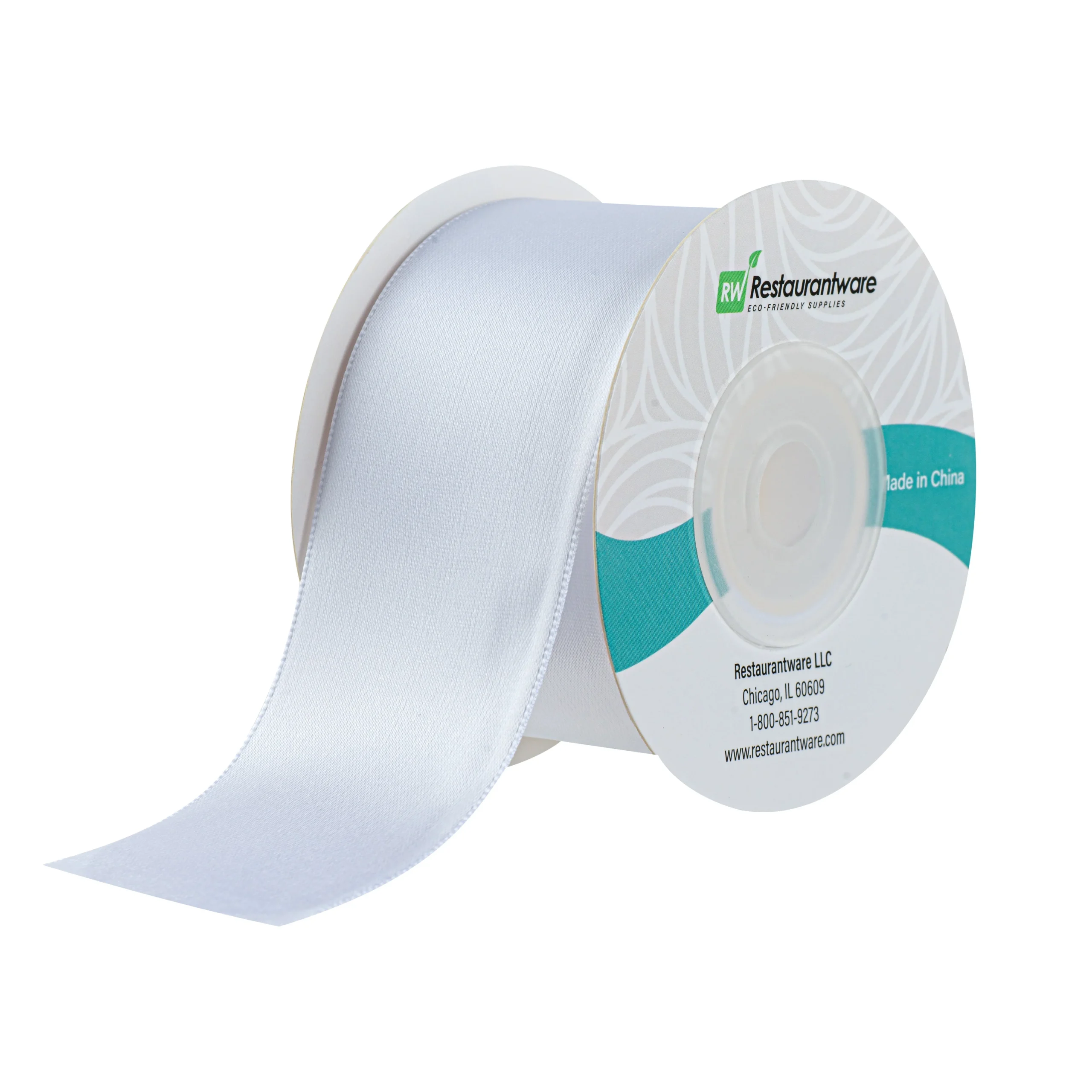 Ribbons, Satin, Gift Tek 1.50 Inch, Single-Face, White, Polyester, 10 Yard,10 - 30 FOOT