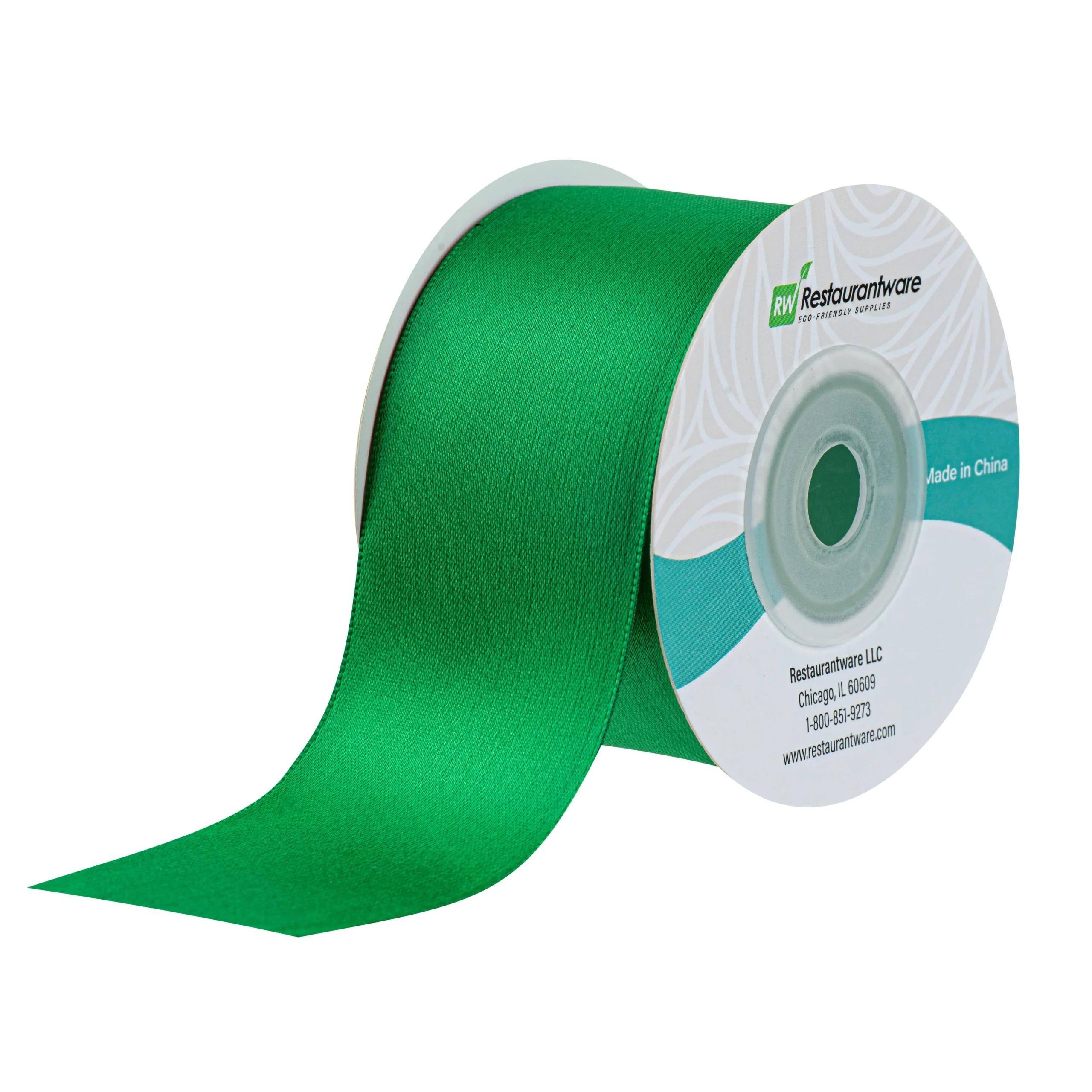 Ribbons, Satin, Gift Tek 1.50 Inch, Single-Face, Emerald Green, Polyester, 10 Yard,10 - 30 FOOT
