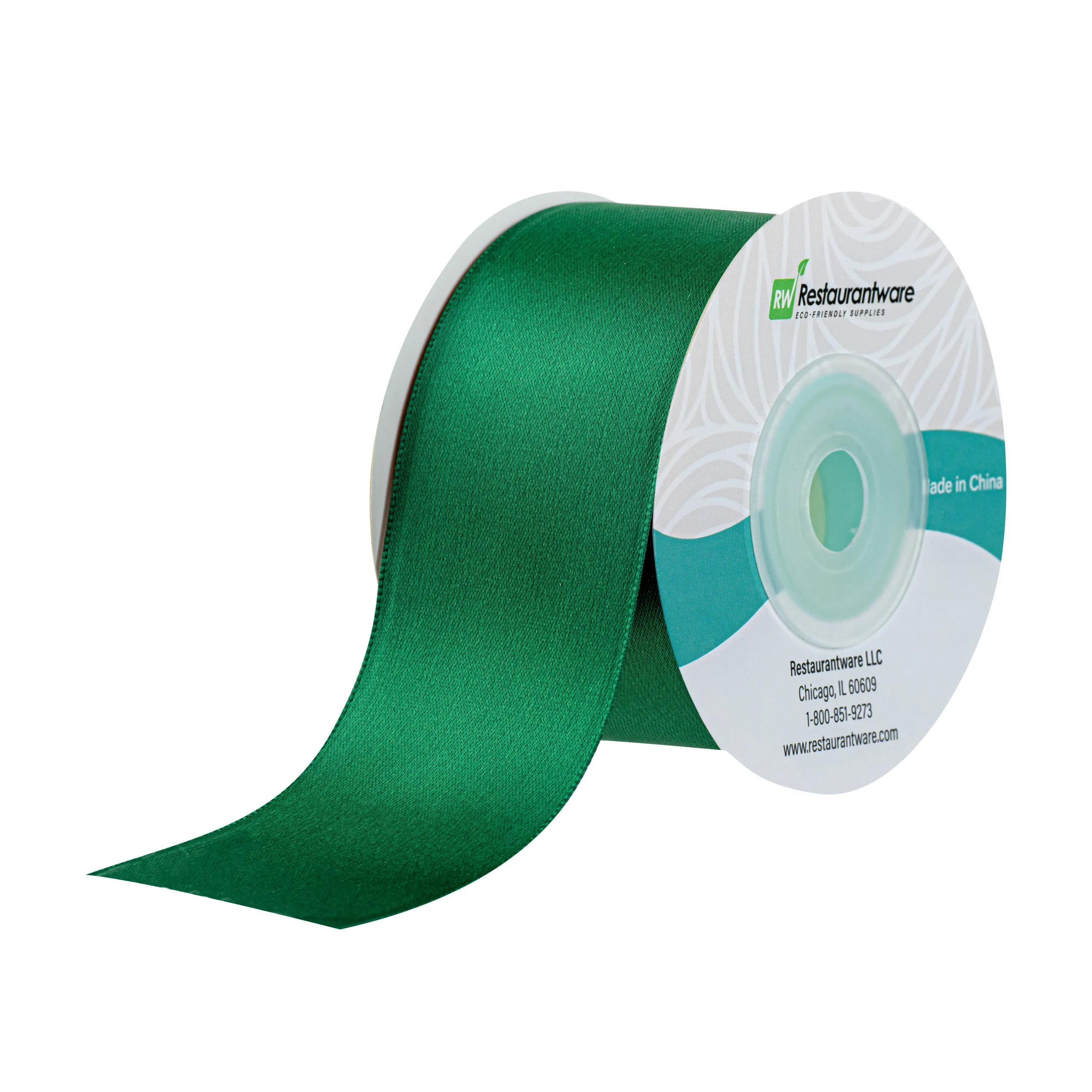 Ribbons, Satin, Gift Tek 1.50 Inch, Single-Face, Forest Green, Polyester, 10 Yard,10 - 30 FOOT