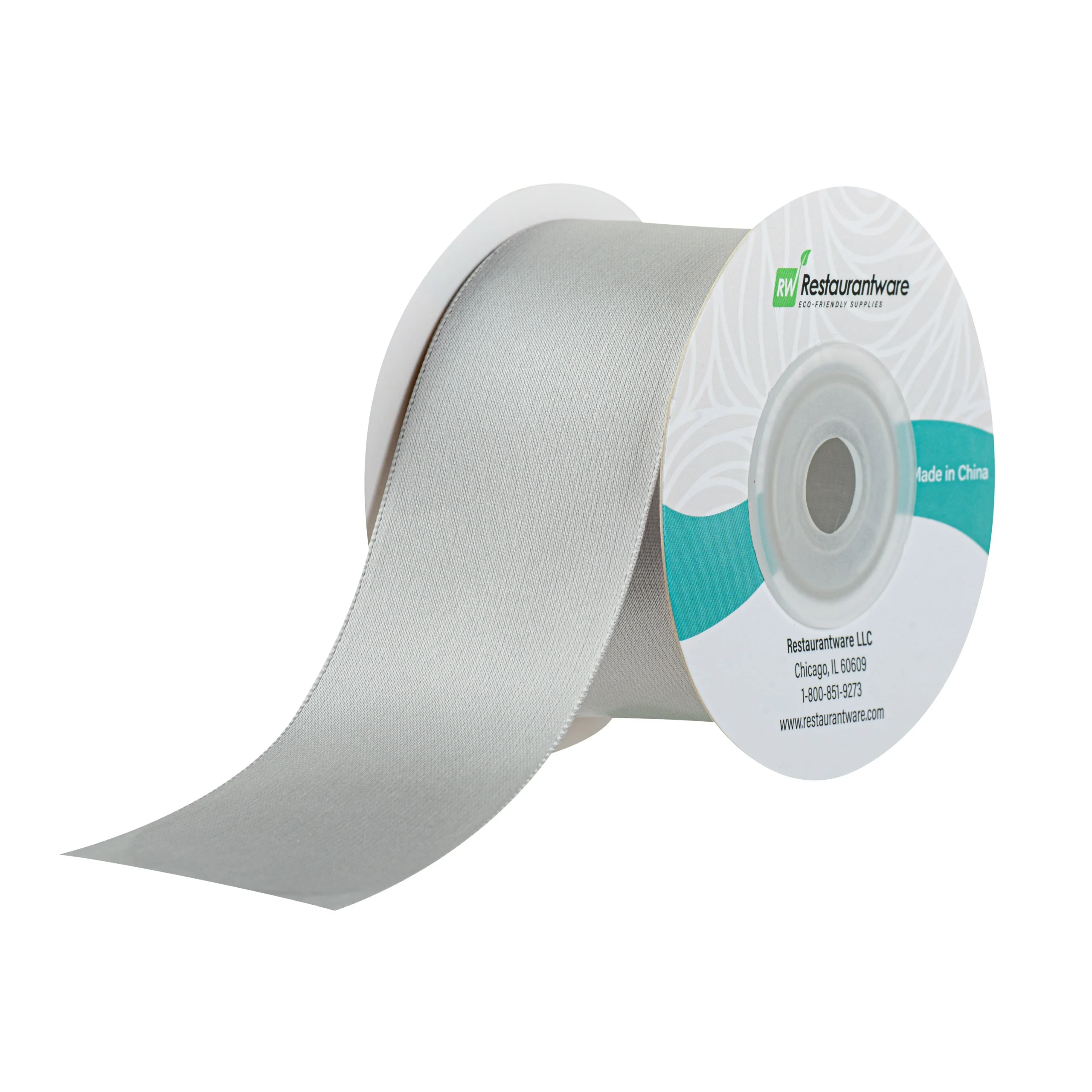 Ribbons, Satin, Gift Tek 1.50 Inch, Single-Face, Gray, Polyester, 10 Yard,10 - 30 FOOT