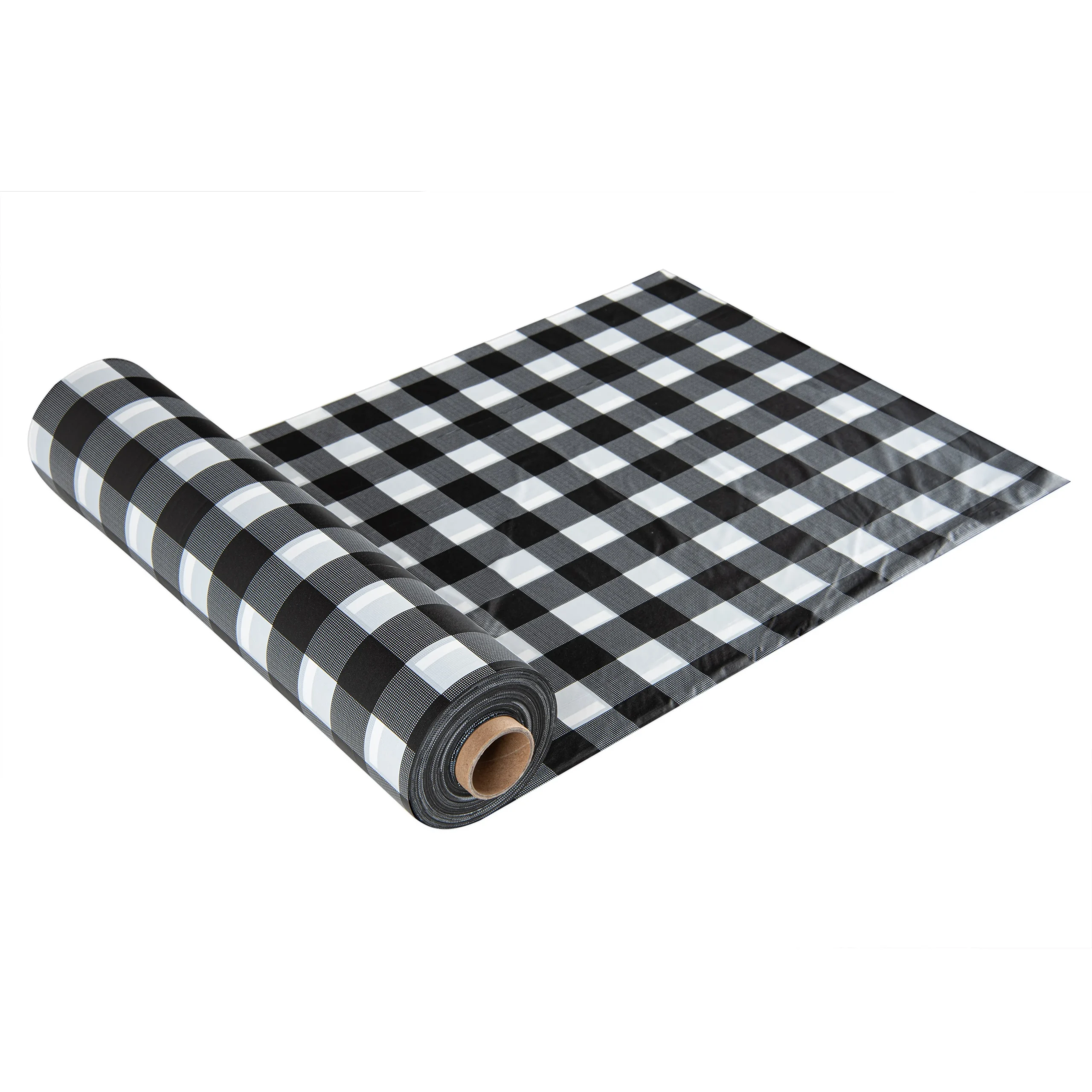 Cover Rolls, Table, Table Tek 54 Inch x 100 Foot, Plastic, Black Gingham, with Slide Cutter,10 - 1 EACH