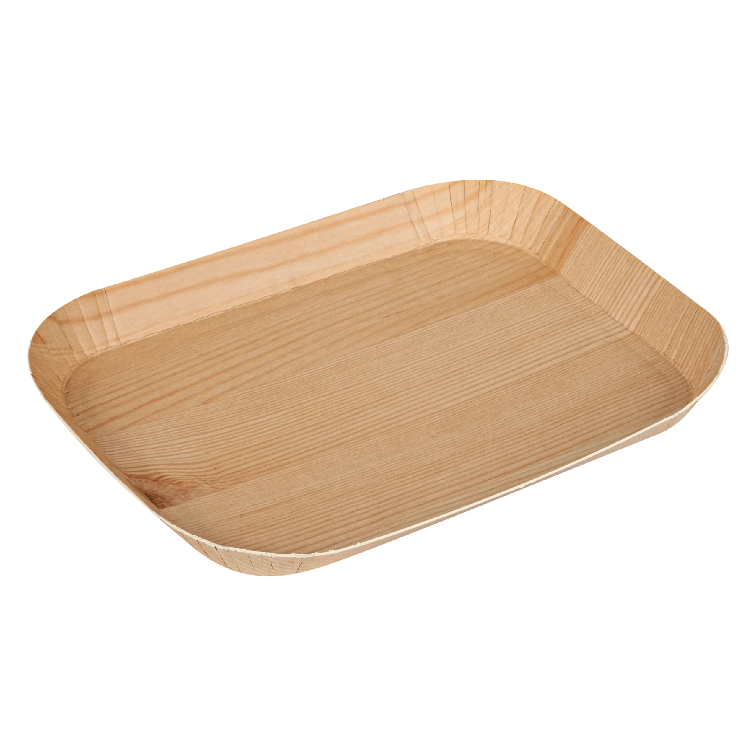 Trays, Food, Cater Tek 6.50 x 5 Inch, Paper, Natural Faux Wood Print, Rectangular,100 - 1 EACH