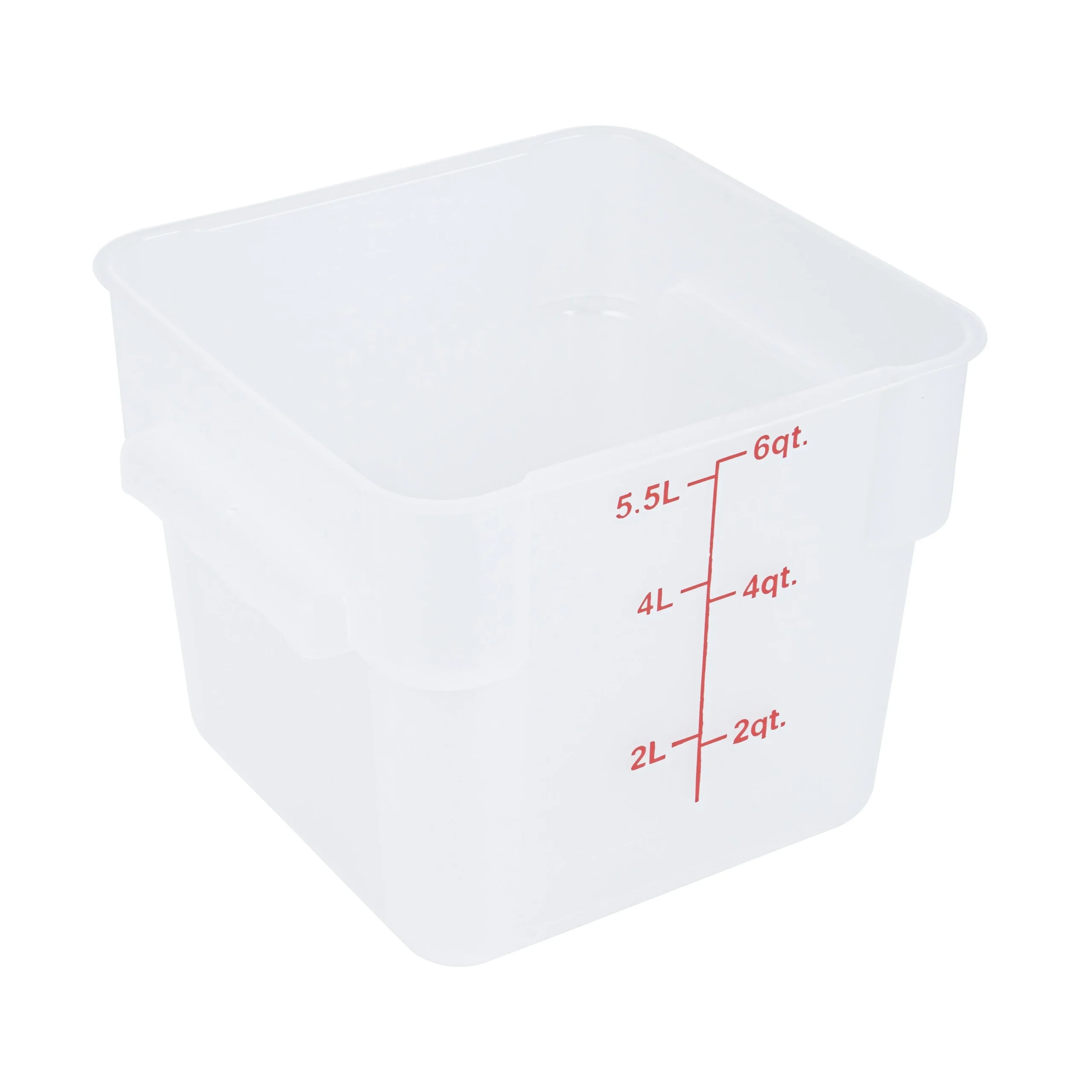 Containers, Food Storage, Met Lux 6 Quart, Square, Translucent, 9 x 9 x 7.50 Inch, with Red Volume Markers,10 - 1 EACH