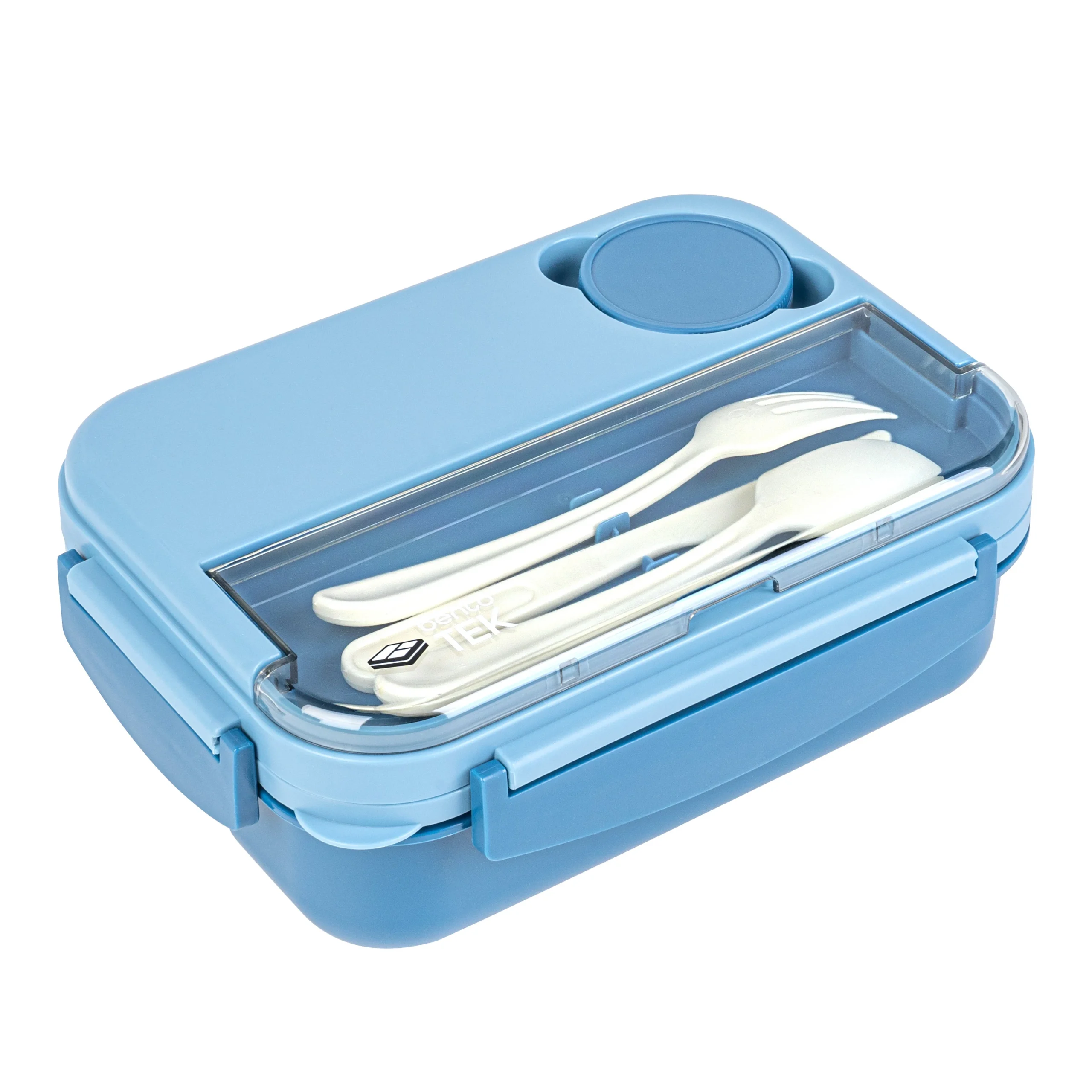 Boxes, Lunch, Bento Tek 44 Ounce, Microwave-Safe, Blue, 9 x 6.50 x 3.25 Inch, with Utensils,10 - 1 EACH