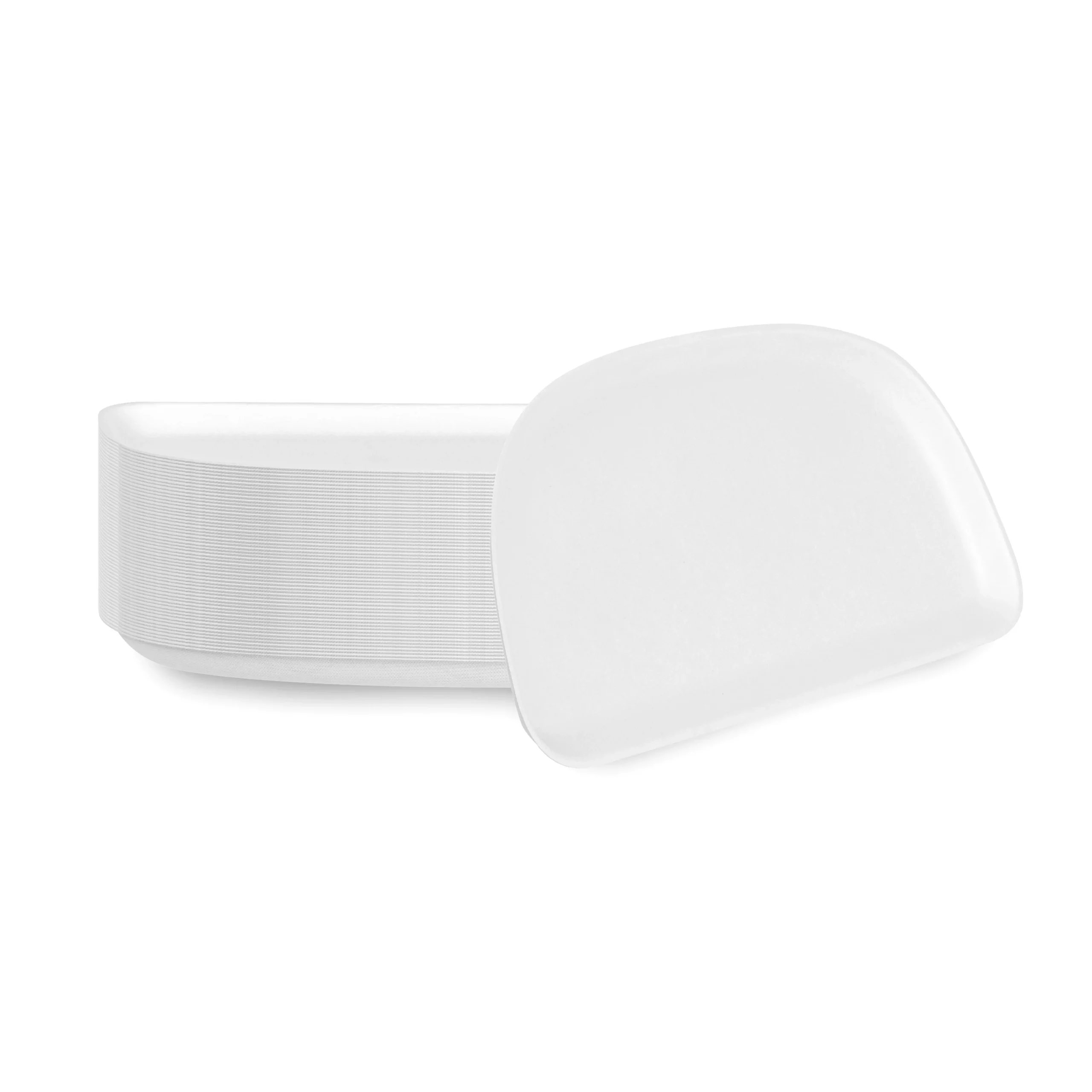 Plates, Pulp Safe 11.75 x 5.25 x 0.50 Inch, Sugarcane & Bagasse, White, Modular,4 - 25 COUNT