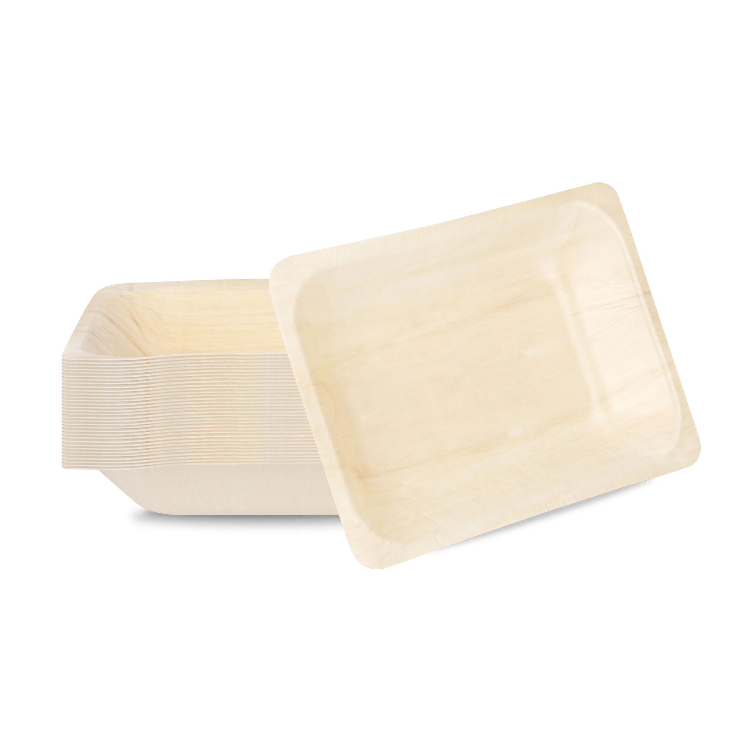 Plates, Taipei 7.75 x 5.50 x 1 Inch, Poplar Wood, Natural, Rectangular,4 - 50 COUNT