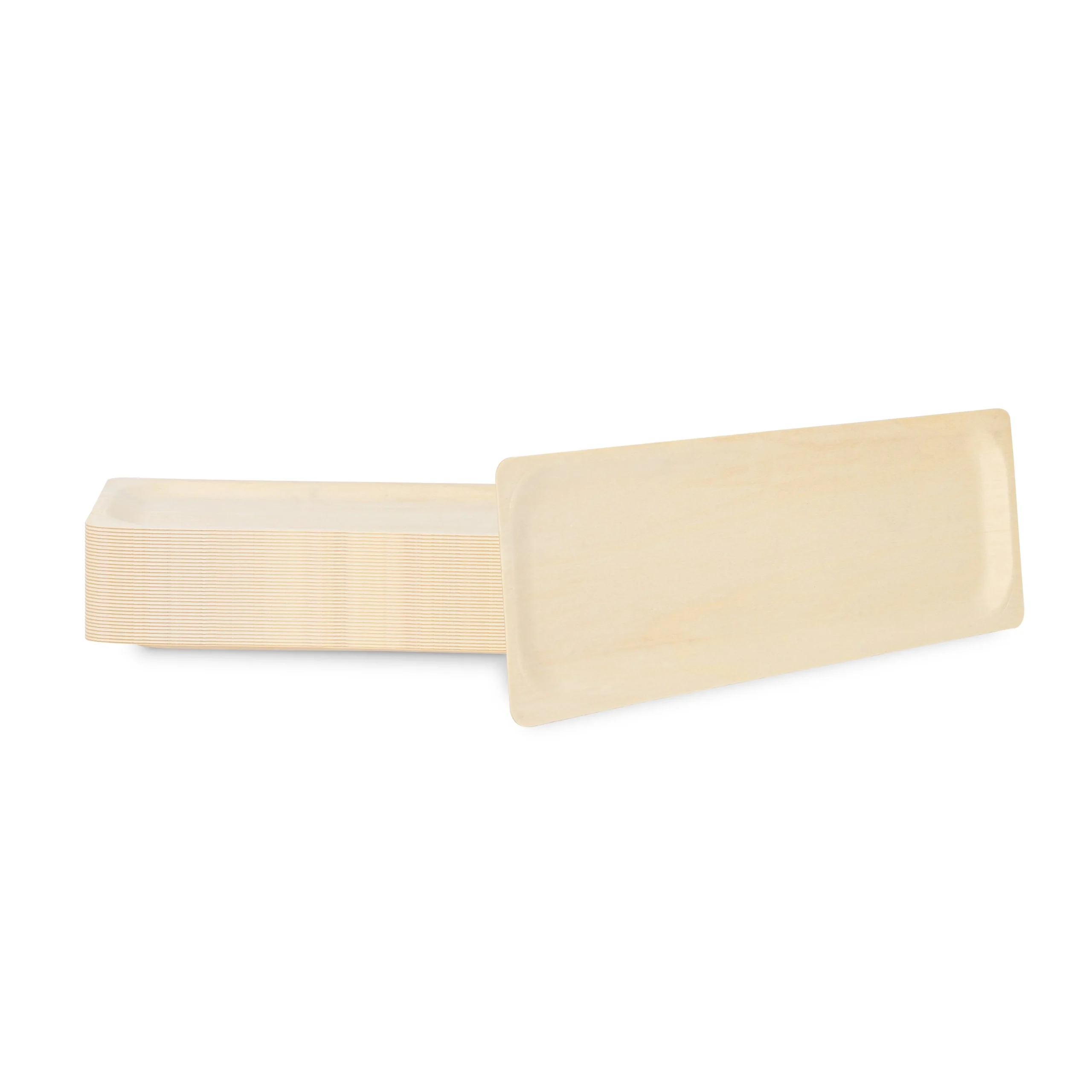 Plates, Taipei 14.25 x 4.75 Inch, Poplar Wood, Natural, Rectangular,4 - 50 COUNT